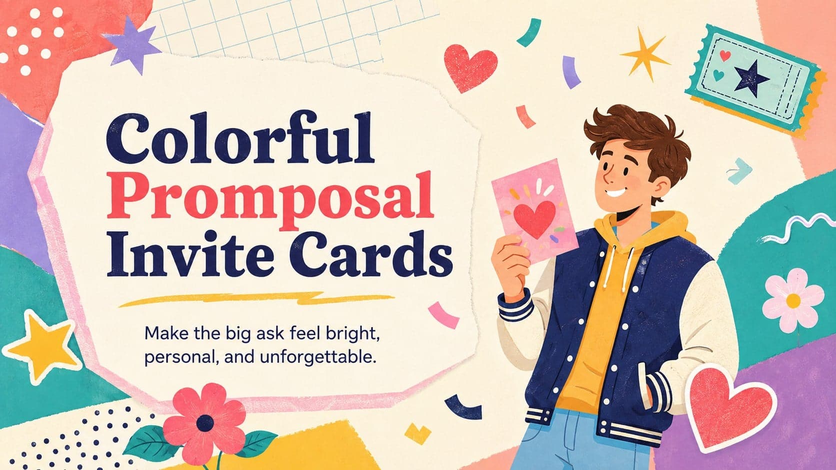 Colorful Promposal Invite Cards preview