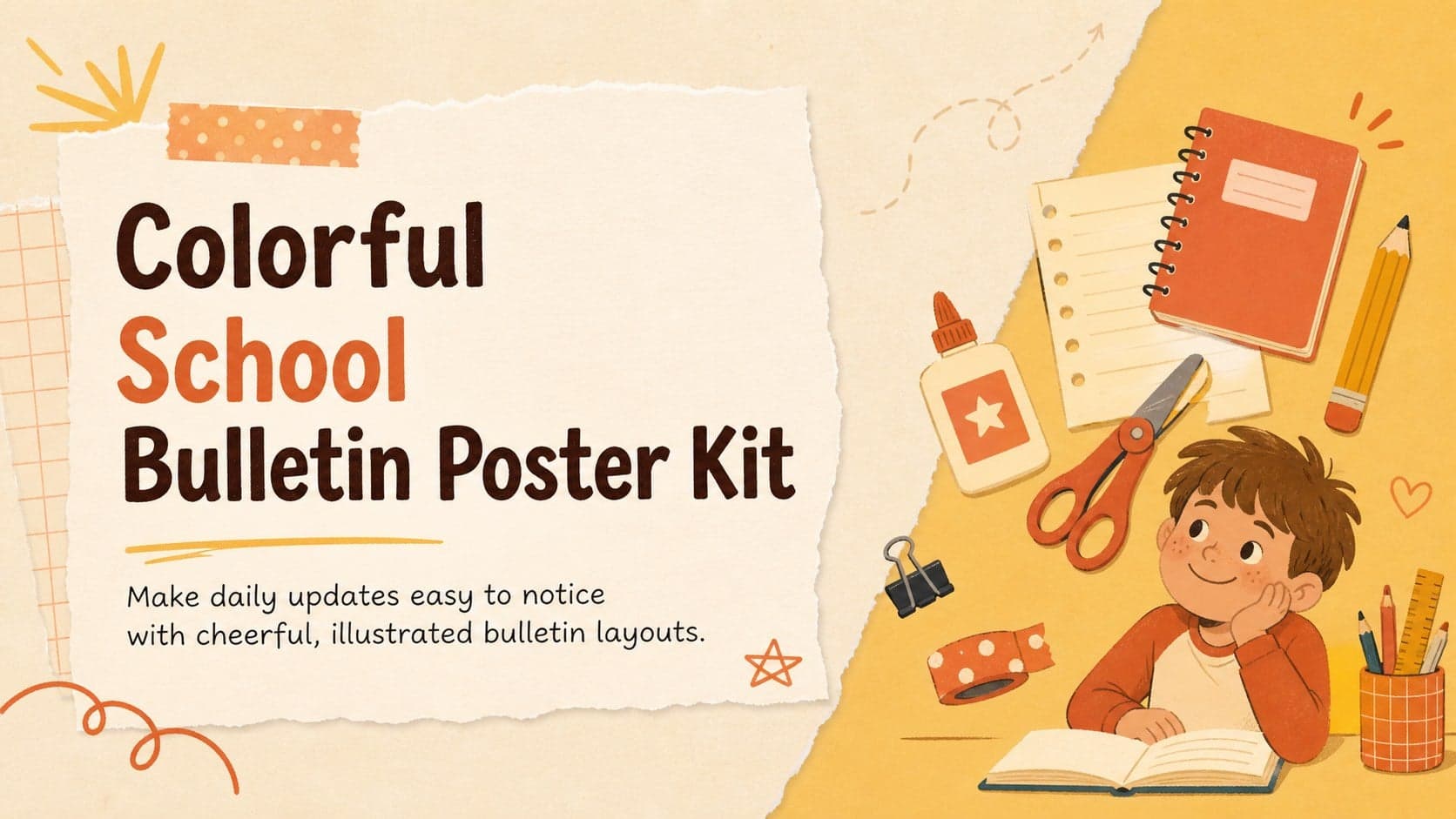 Colorful School Bulletin Poster Kit preview