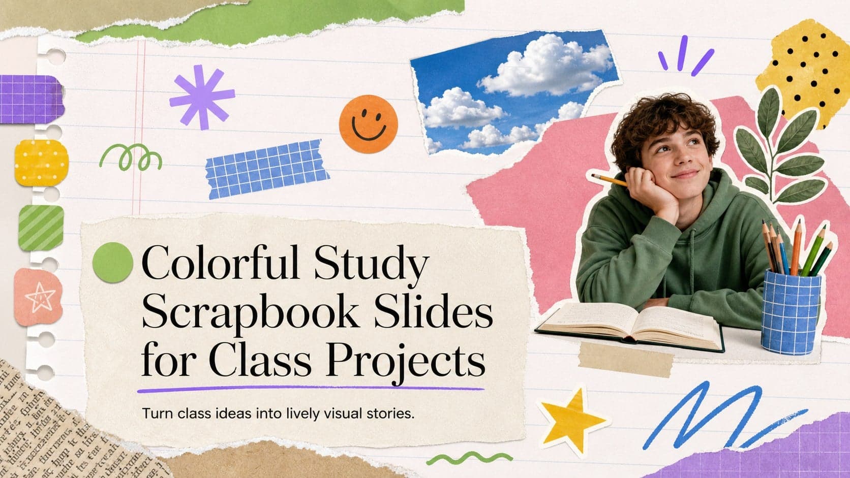 Colorful Study Scrapbook Slides for Class Projects preview