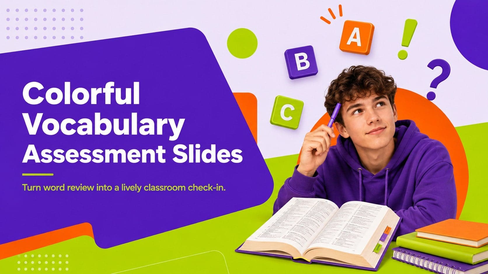 Colorful Vocabulary Assessment Slides preview