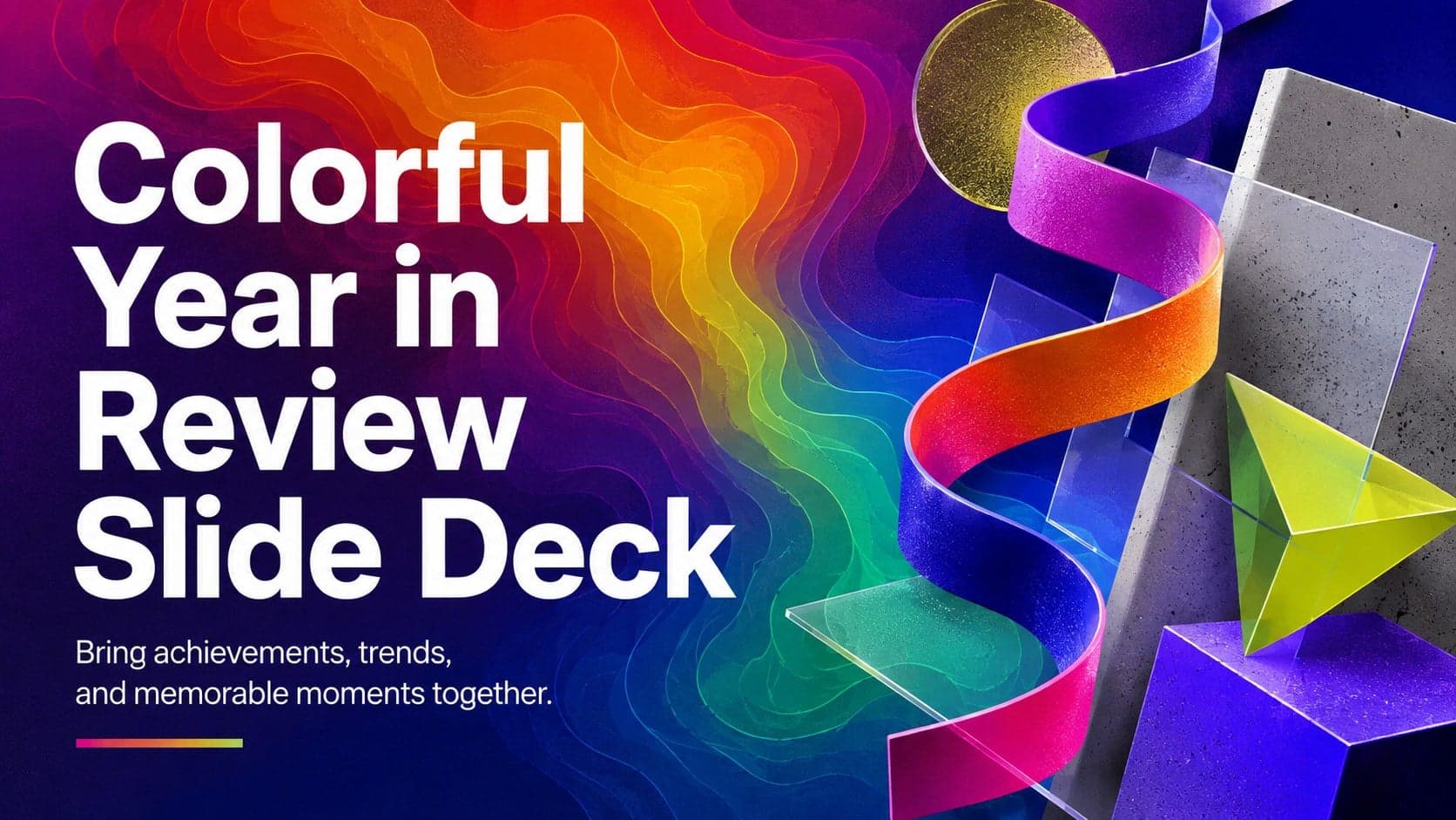 Colorful Year in Review Slide Deck preview