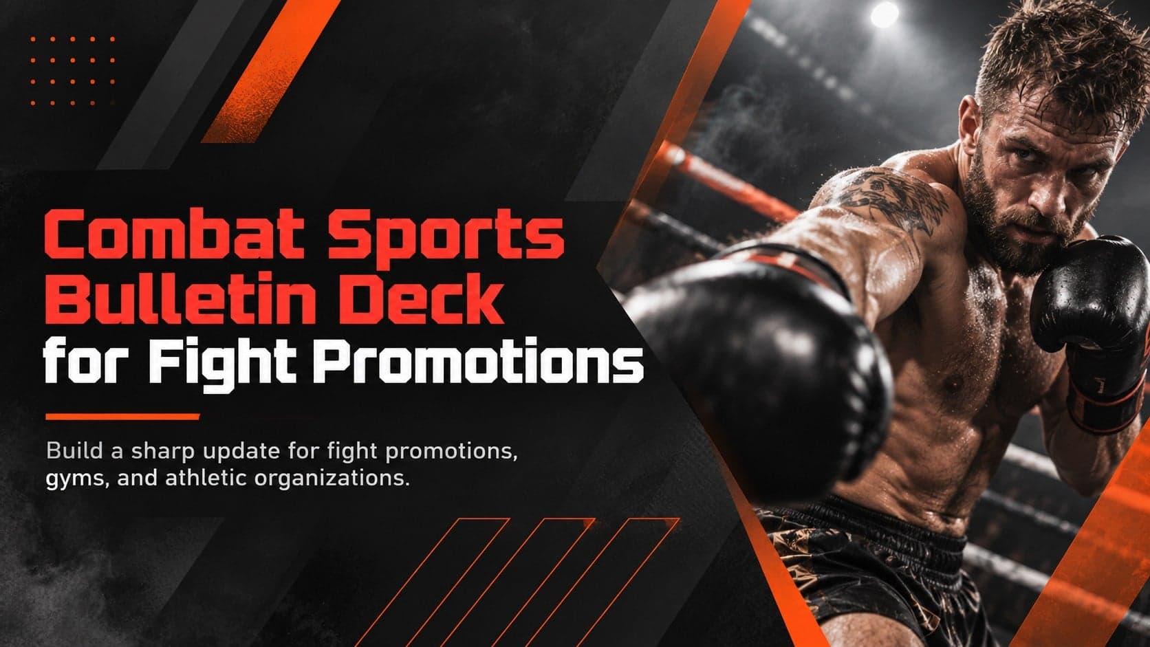 Black geometric cover for the Combat Sports Bulletin Deck for Fight Promotions.