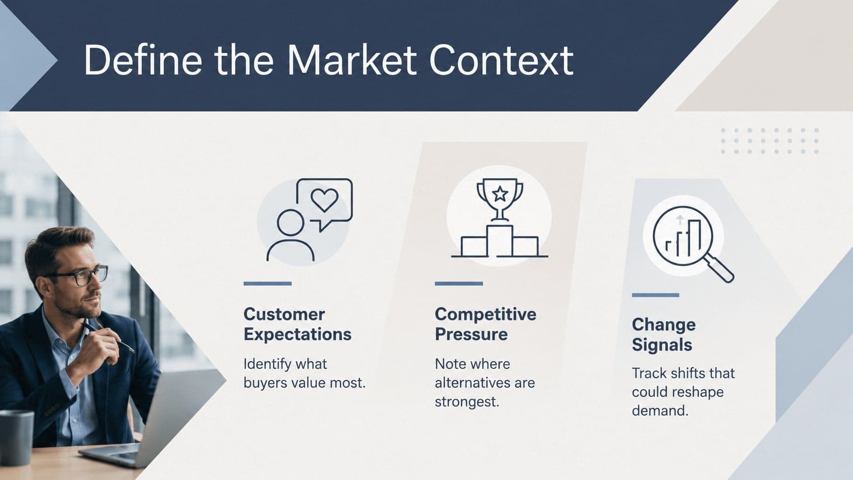 Market context overview from an editable strategy canvas presentation.