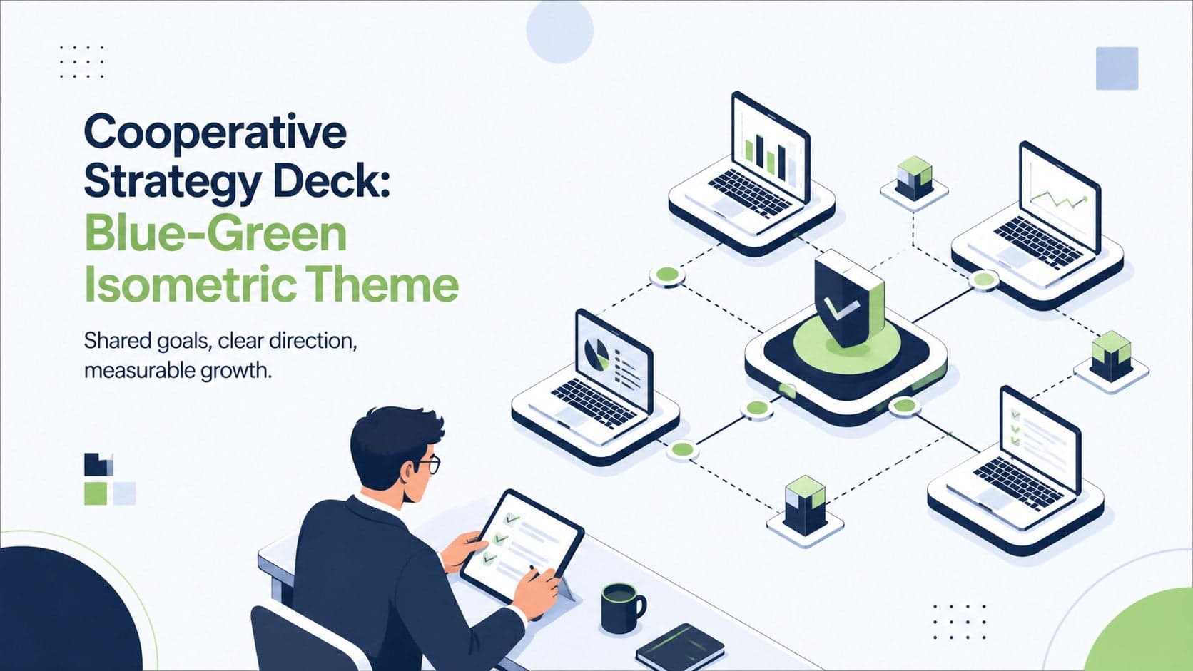 Cooperative Strategy Deck: Blue-Green Isometric Theme preview