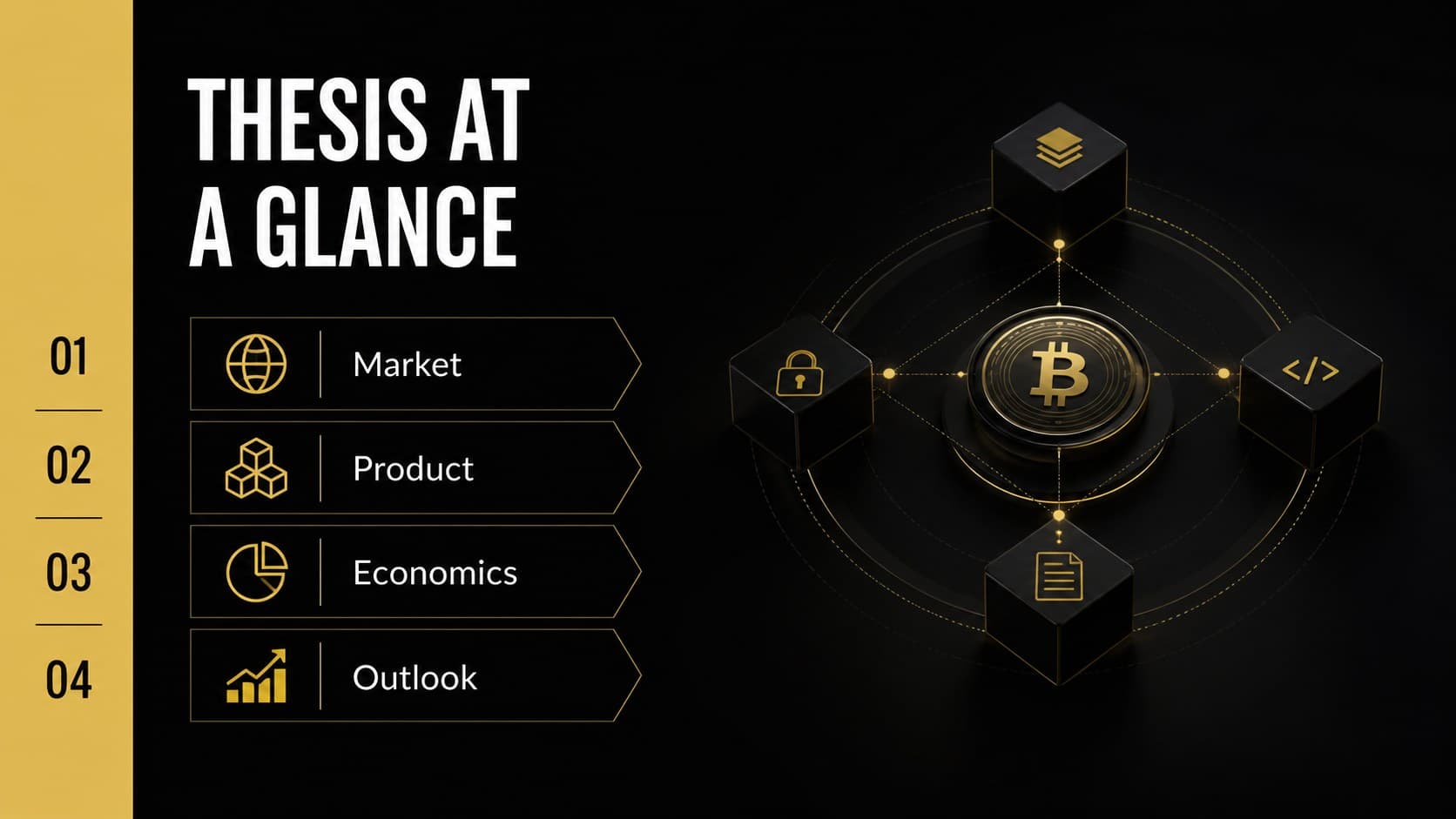 Agenda slide outlining the sections of a Web3 investor presentation.