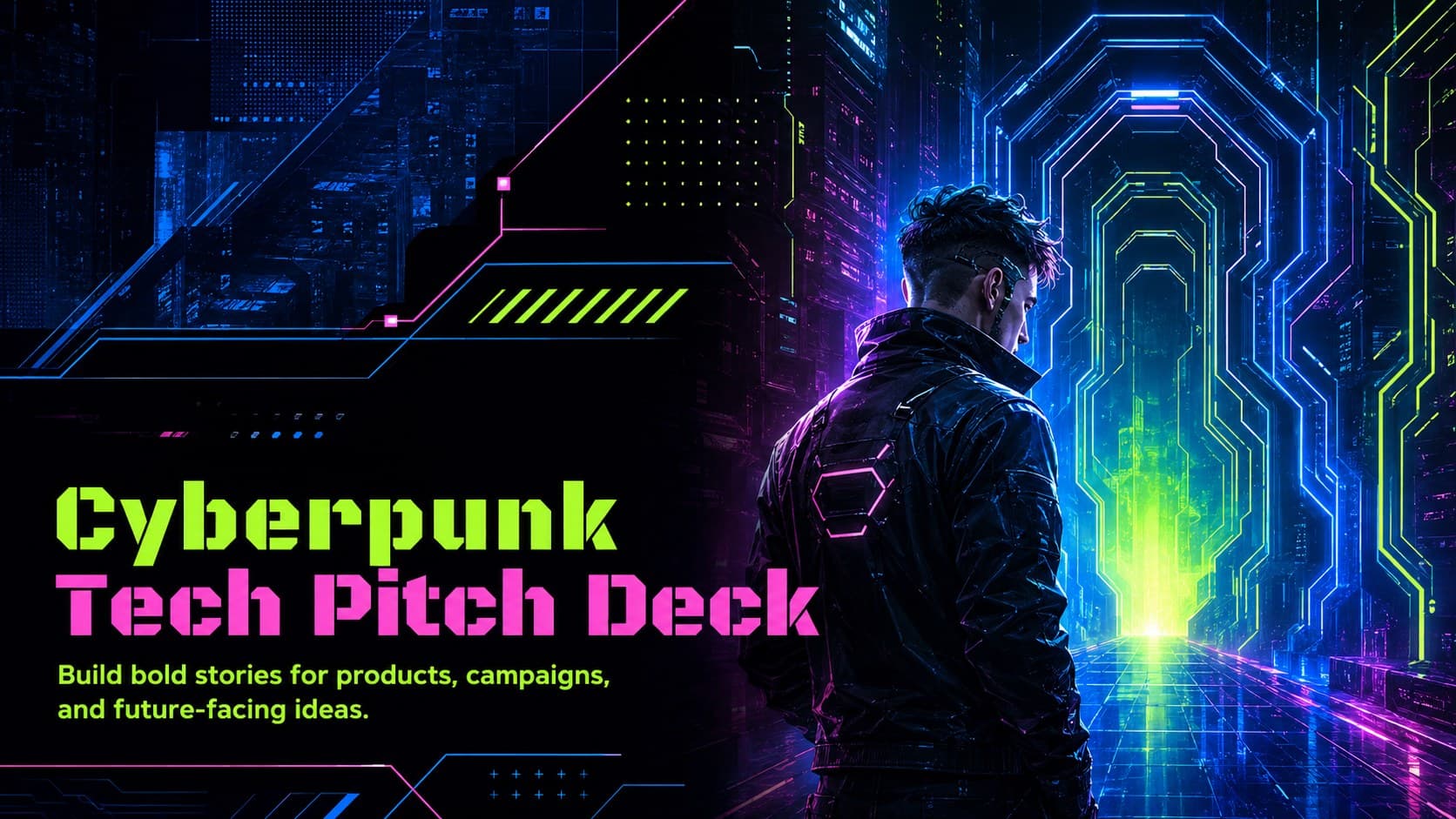 Cyberpunk Tech Pitch Deck preview
