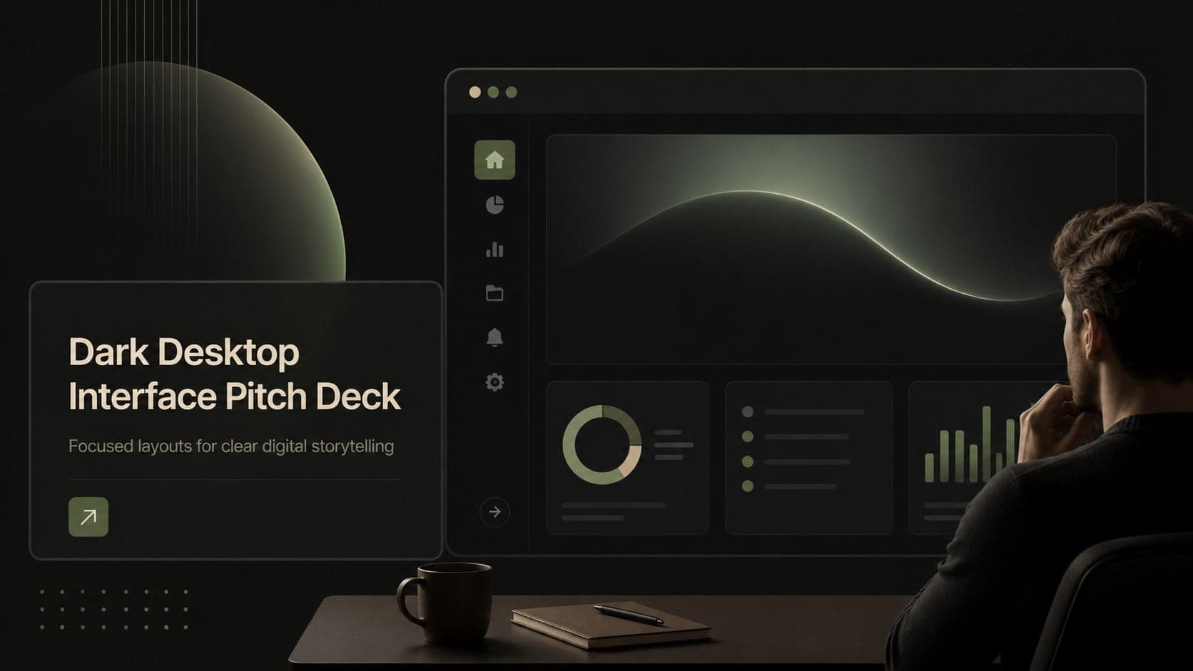Dark Desktop Interface Pitch Deck preview