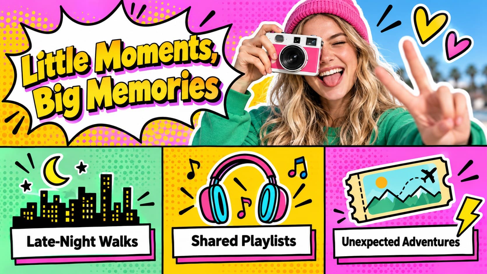 Favorite memories collage slide for a personal relationship timeline presentation.