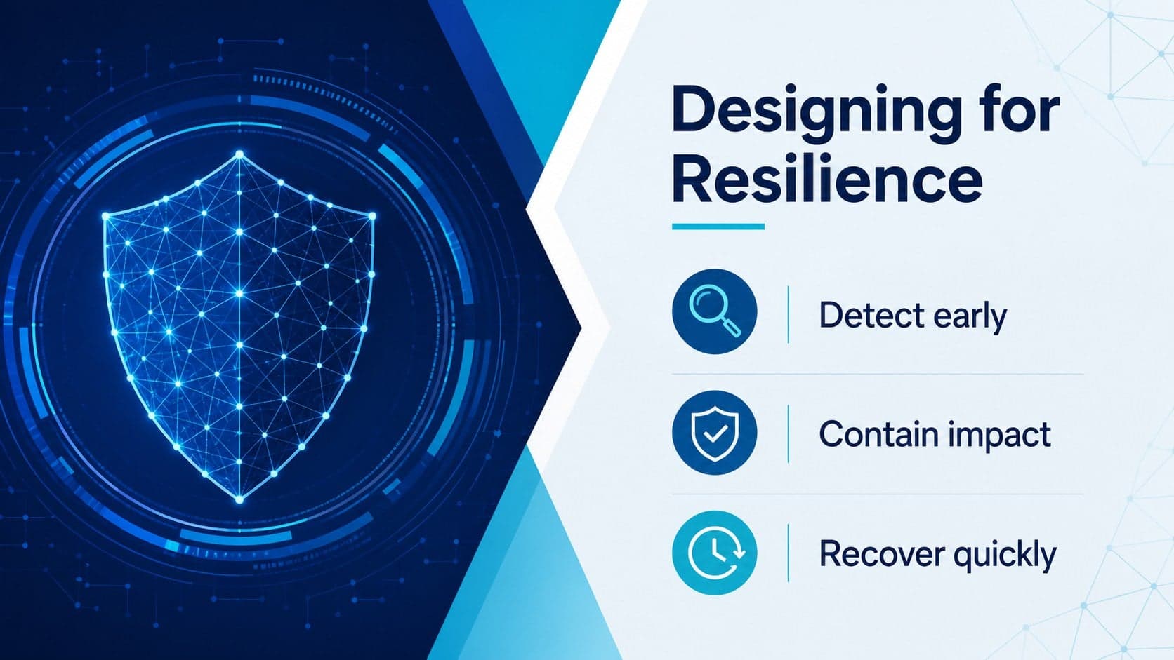 Cybersecurity briefing slides layout focused on risk and resilience.