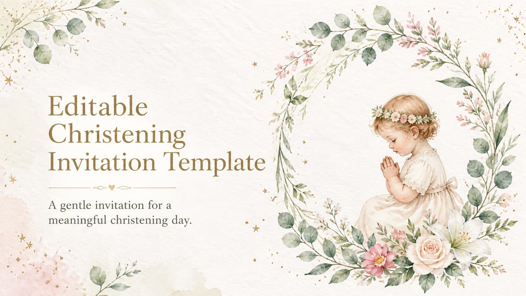 Editable Christening Invitation Template preview