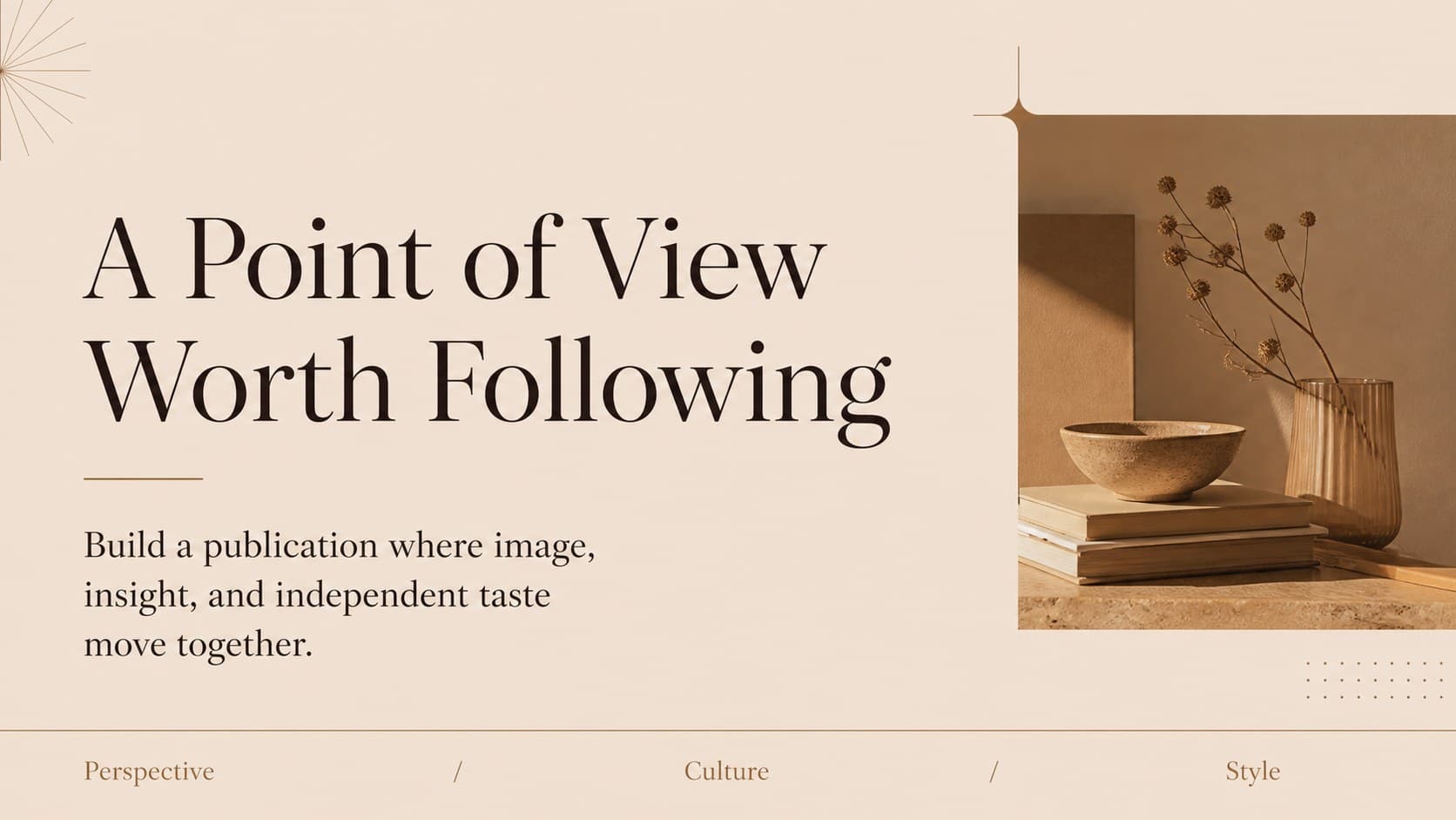 Mission slide outlining the editorial purpose of a fashion media brand.