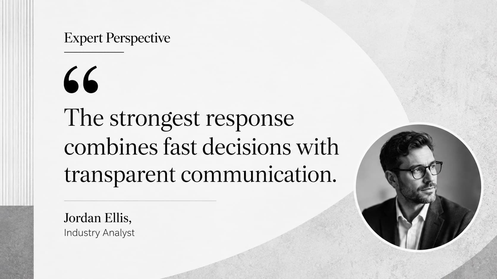 Expert perspective slide featuring a prominent quotation and original editorial portrait.