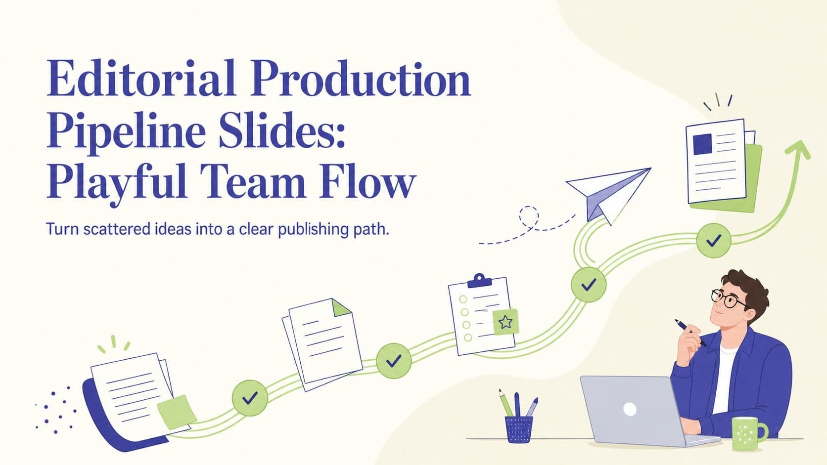 Editorial Production Pipeline Slides: Playful Team Flow preview
