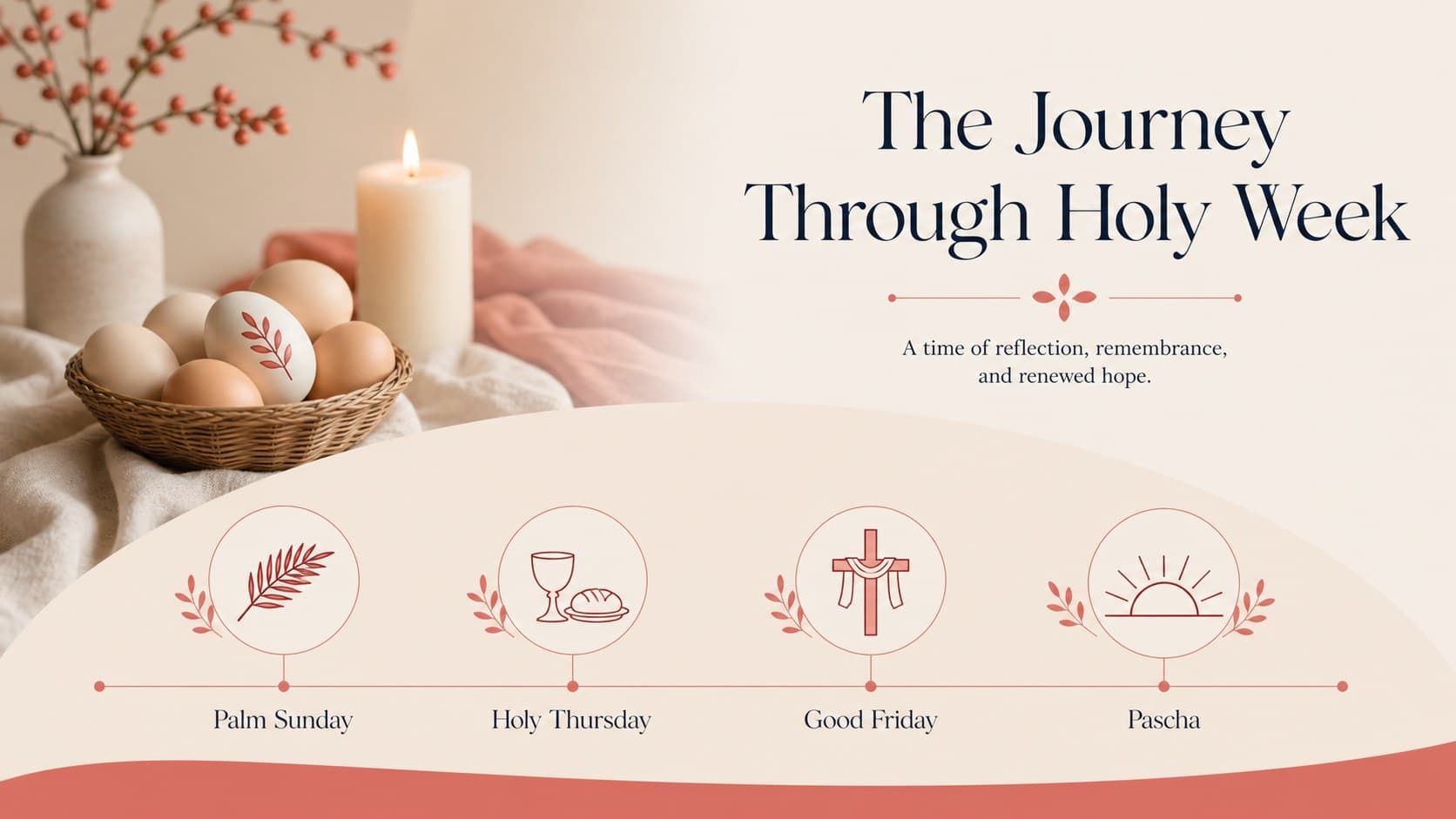 Minimal Holy Week overview slide for an Orthodox Christian holiday presentation.