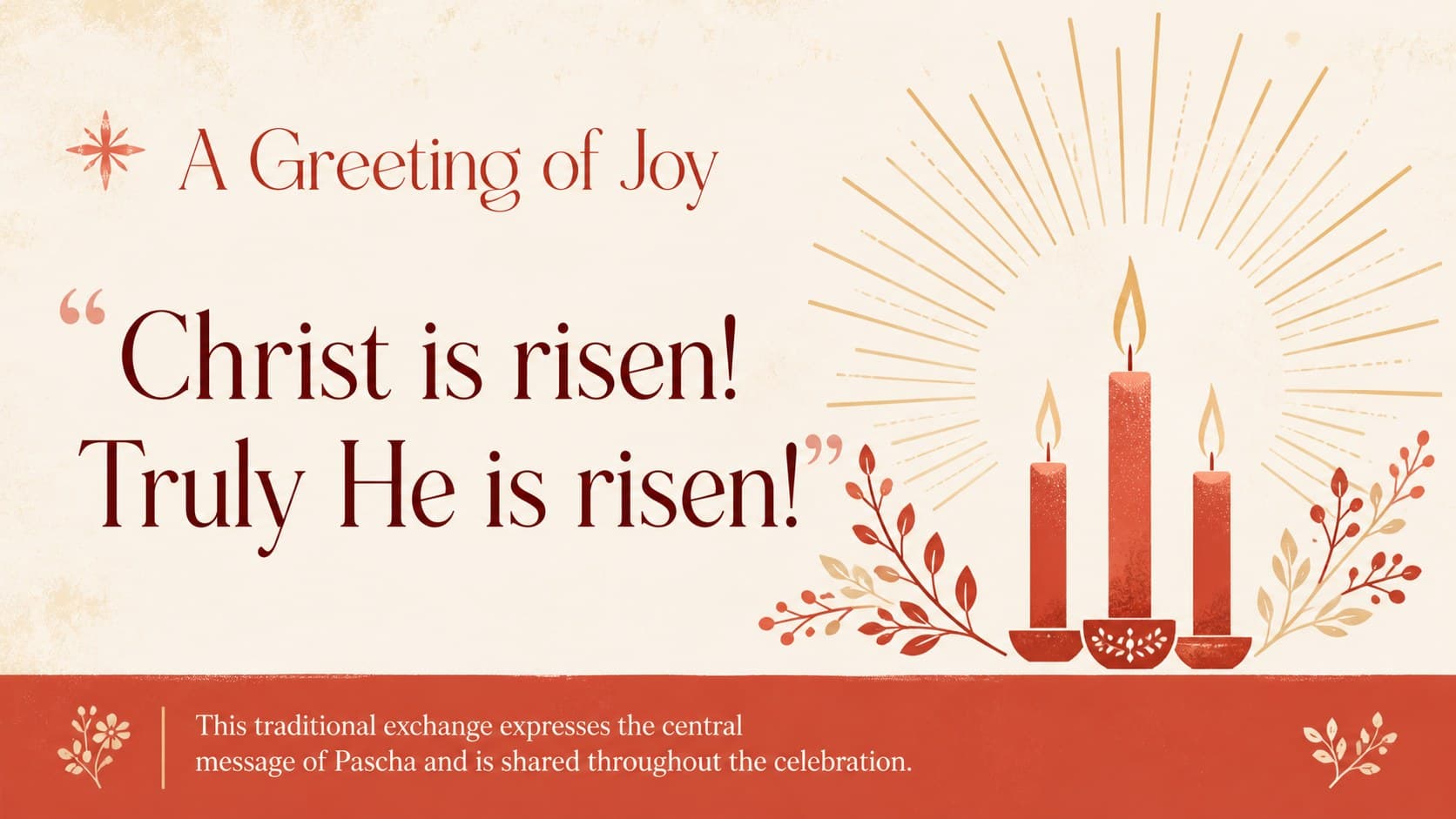Orthodox Easter greeting tradition slide in an elegant religious holiday deck.