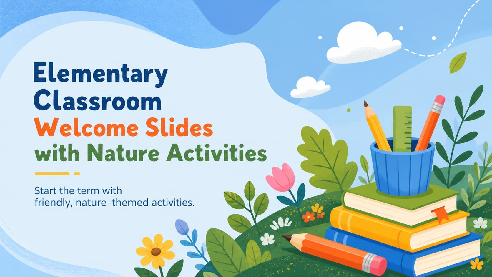 Elementary Classroom Welcome Slides with Nature Activities preview