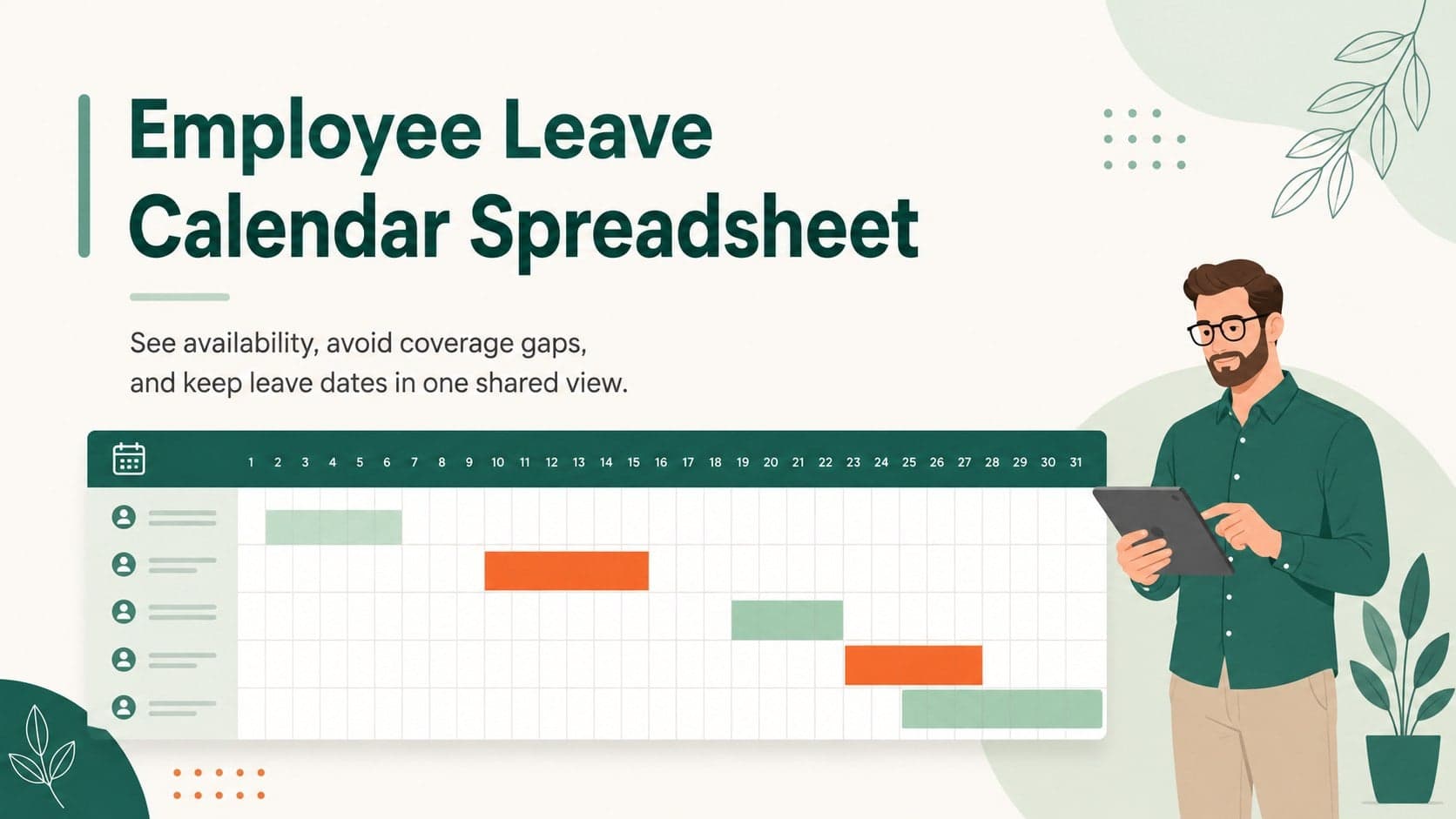 Employee Leave Calendar Spreadsheet preview