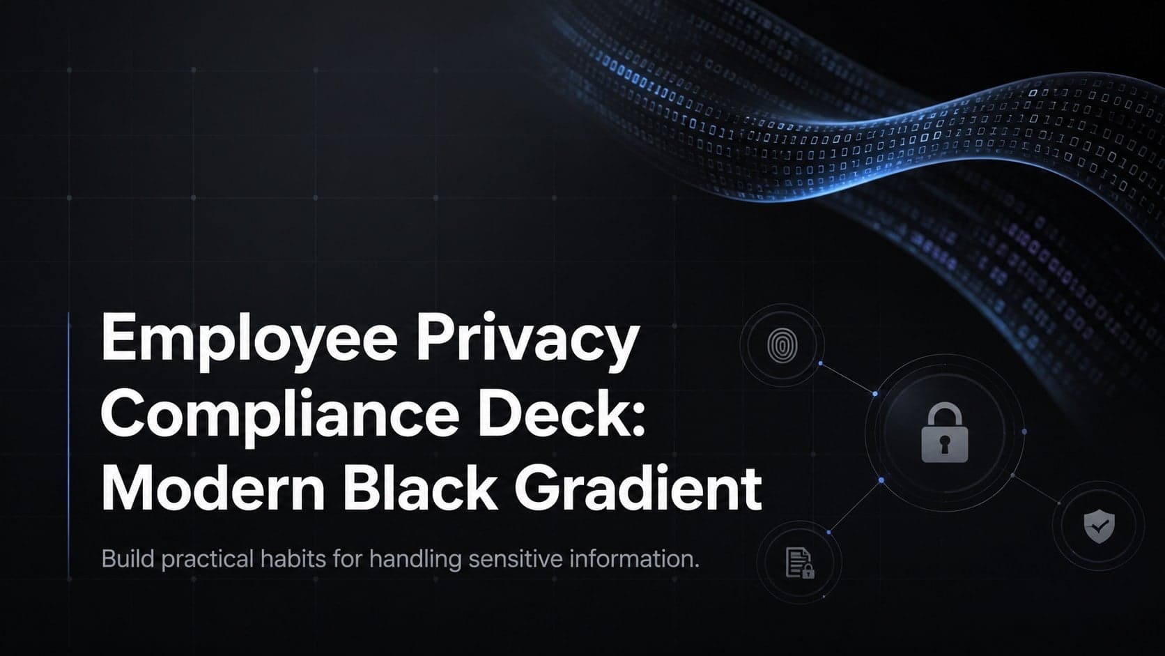 Cover for an employee privacy compliance deck with a modern black gradient technology design.