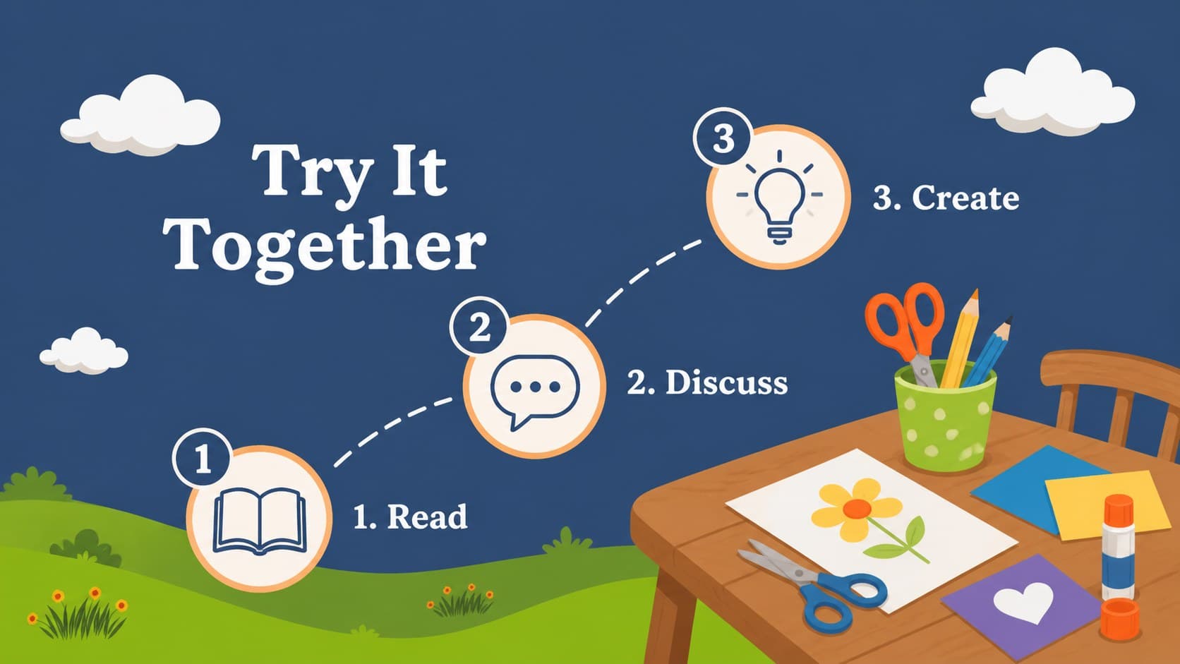 Illustrated activity-instructions slide for an editable Bible lesson presentation.