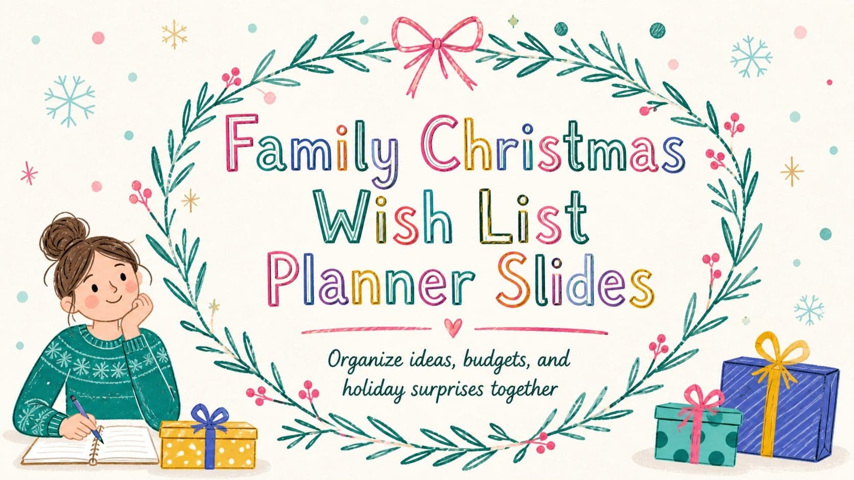 Family Christmas Wish List Planner Slides preview