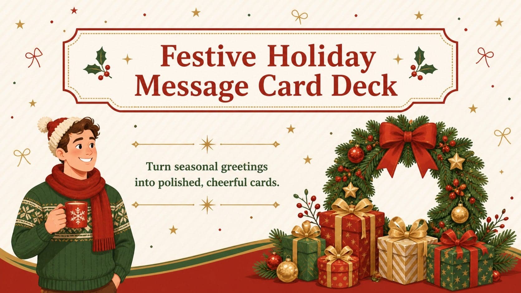 Festive Holiday Message Card Deck preview