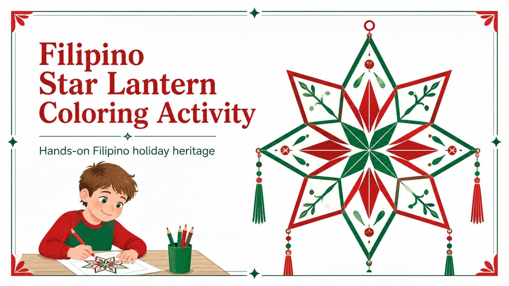 Filipino Star Lantern Coloring Activity preview