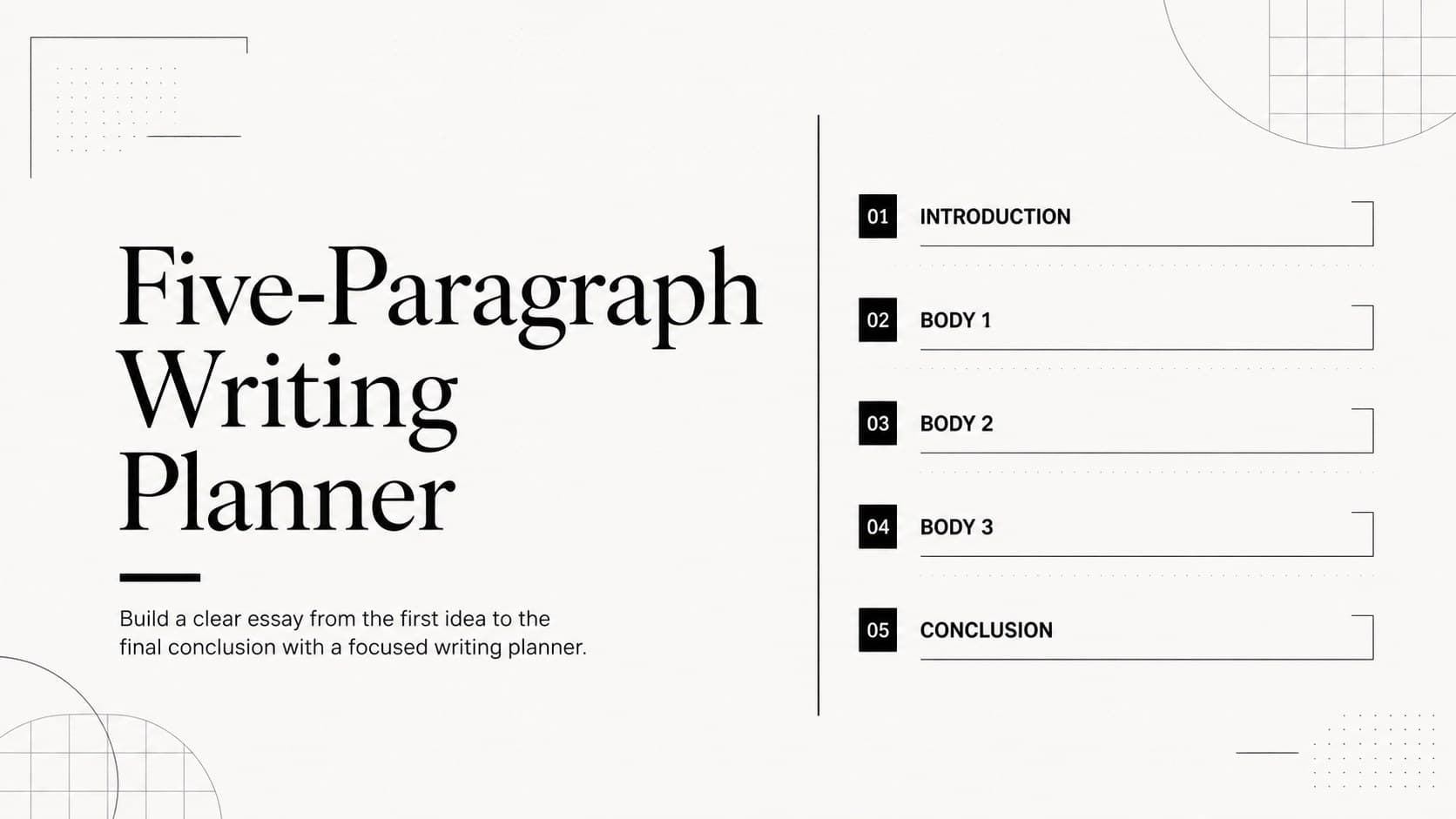 Five-Paragraph Writing Planner preview