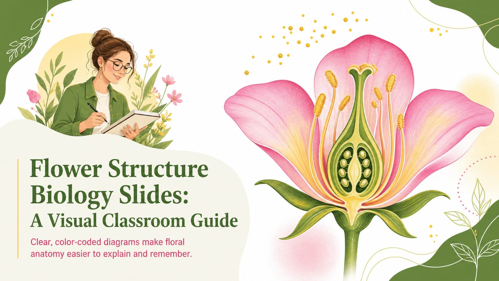 Flower Structure Biology Slides: A Visual Classroom Guide preview