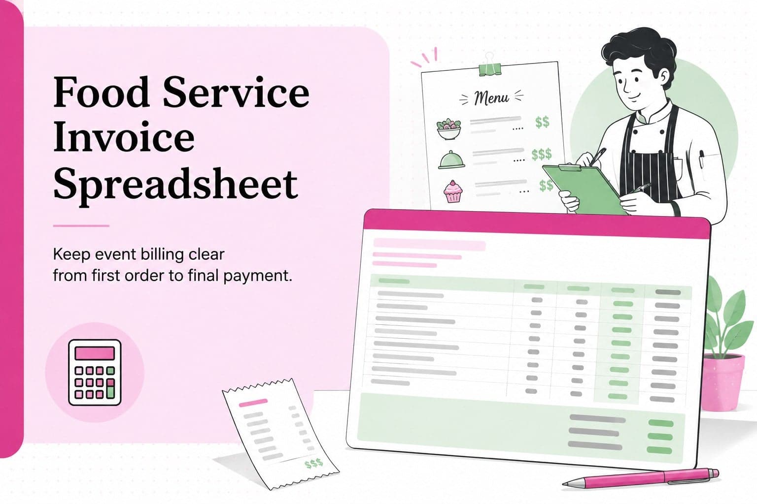 Food Service Invoice Spreadsheet preview