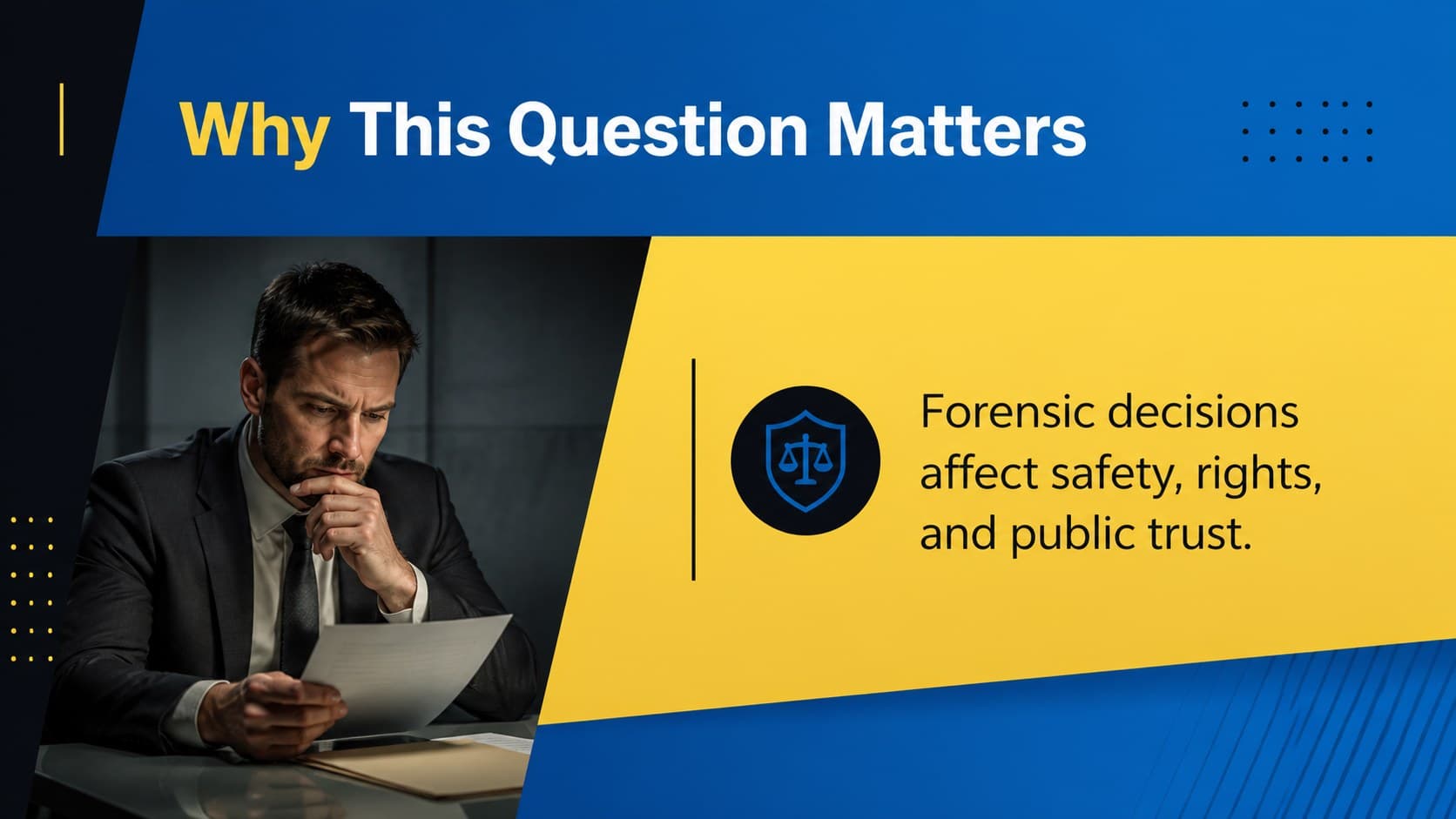 Research context slide introducing an academic forensic psychology study.