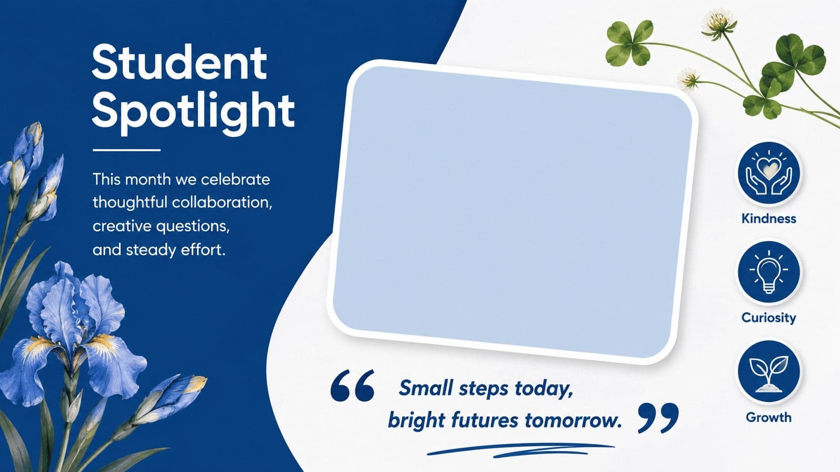 Parent communication presentation slide celebrating student effort and classroom achievements.