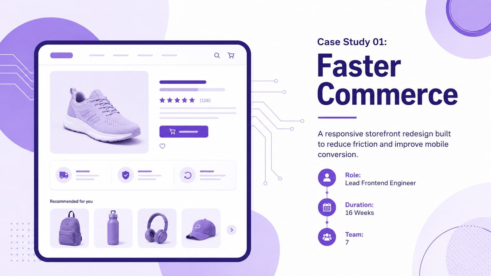 Web developer project showcase introducing a responsive commerce platform case study and its core objective.