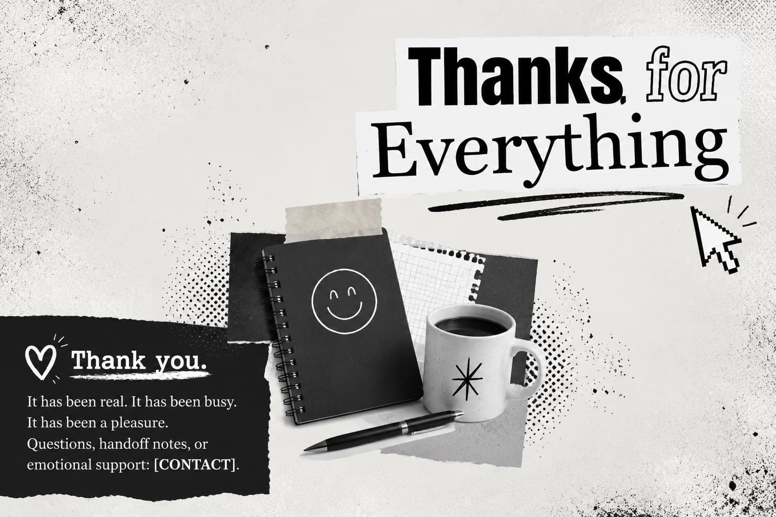 Closing slide with a playful professional goodbye message for a Gen Z employee departure presentation.