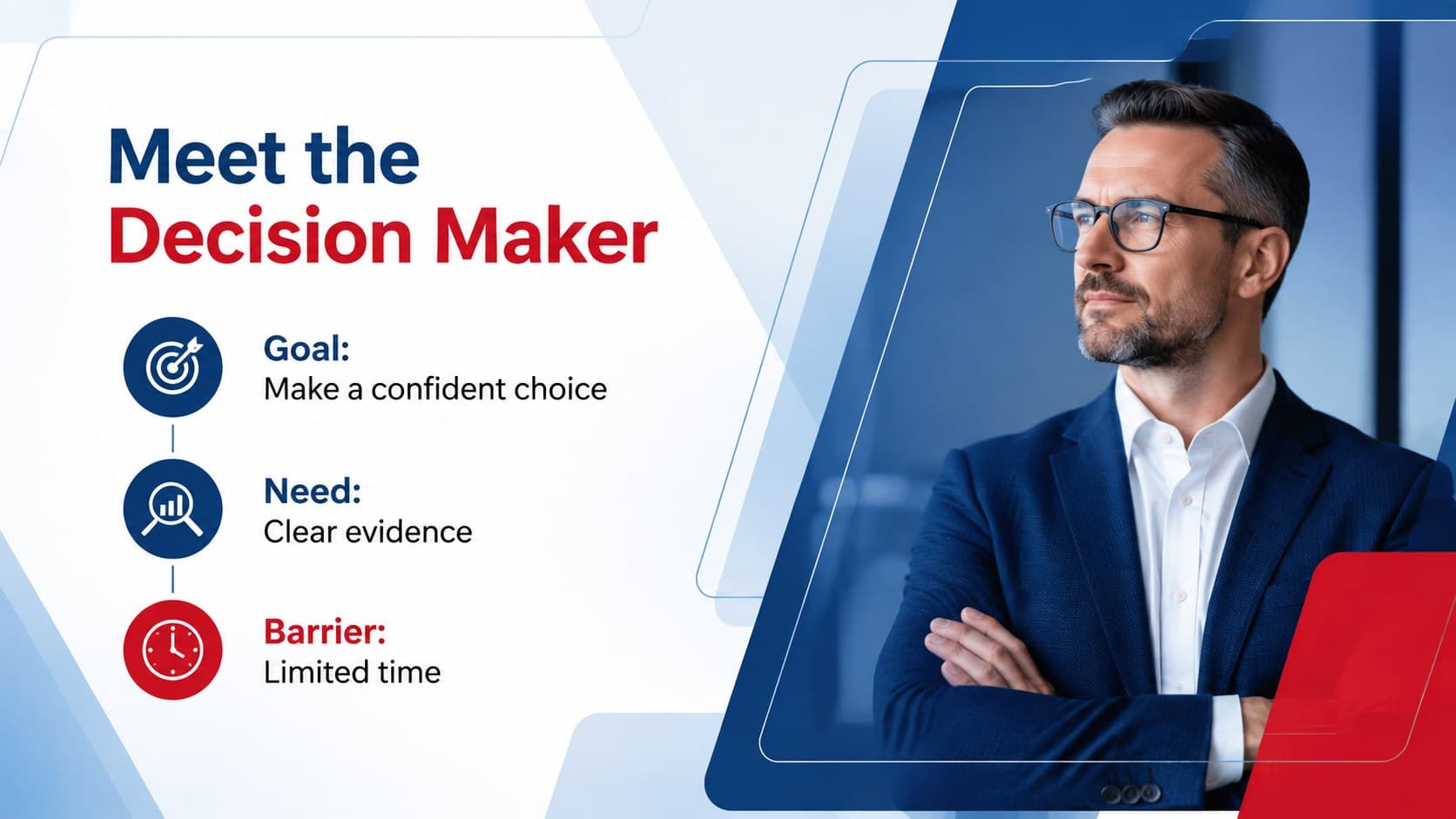 Clean audience profile slide with demographic insights and glass-effect framing.