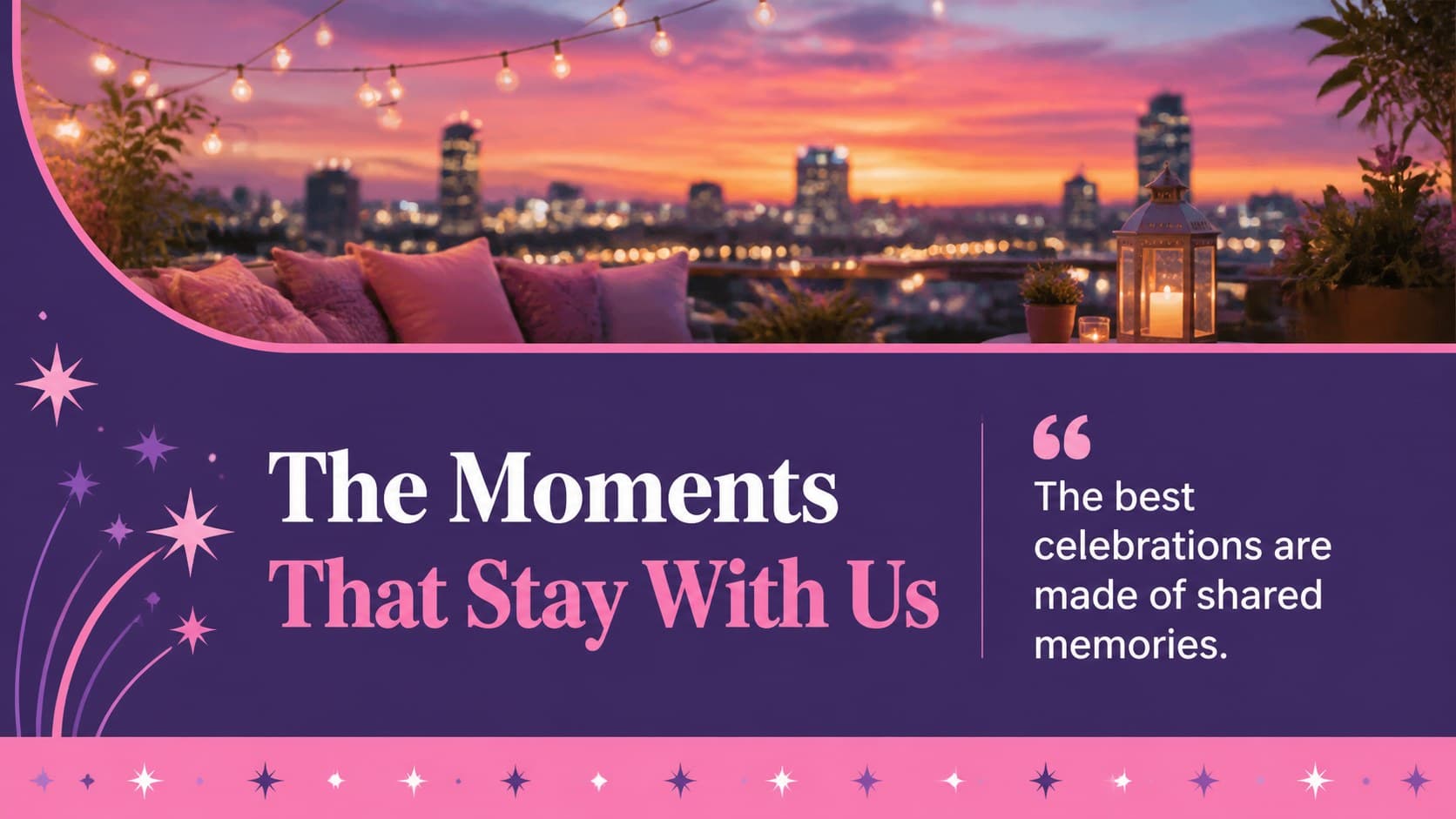 Birthday memory highlight slide combining a large photograph with a heartfelt caption.