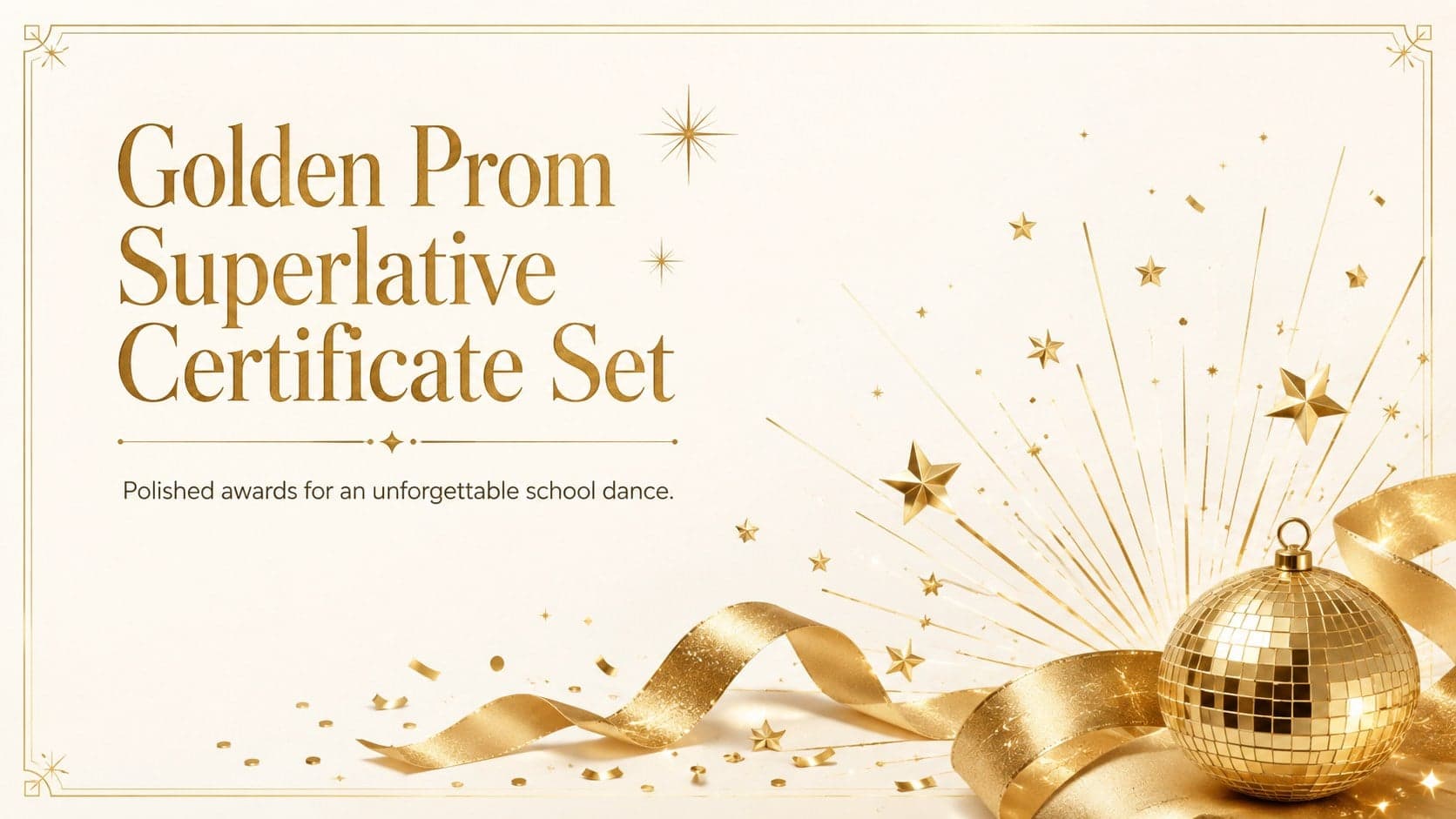 Golden Prom Superlative Certificate Set preview
