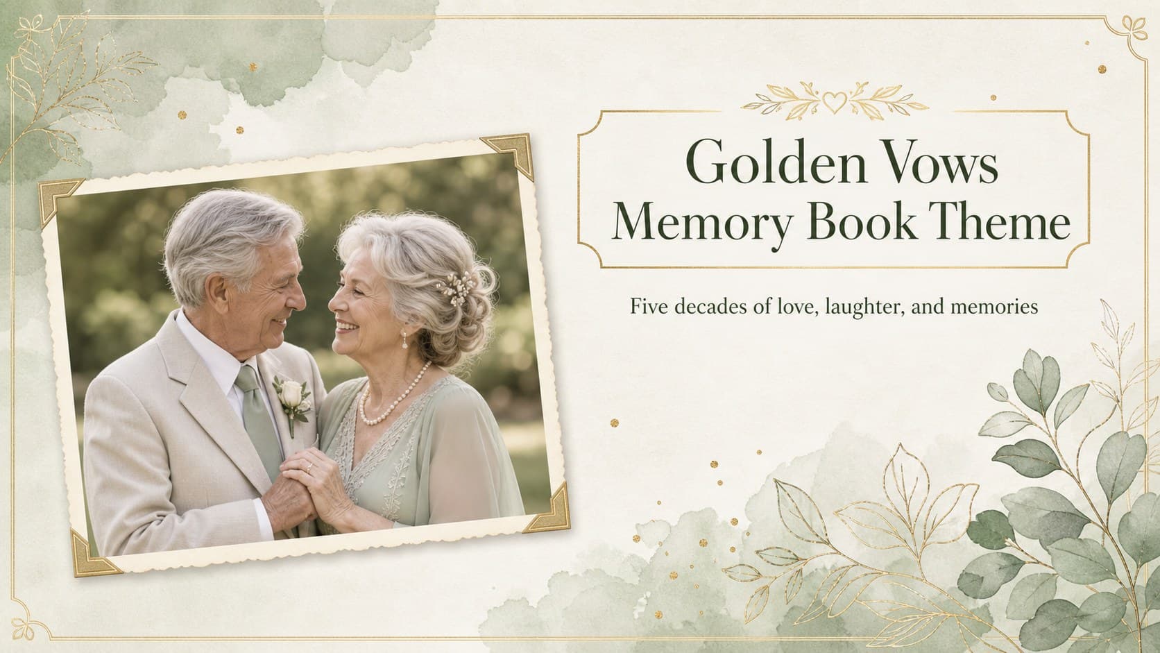 Golden Vows Memory Book Theme preview