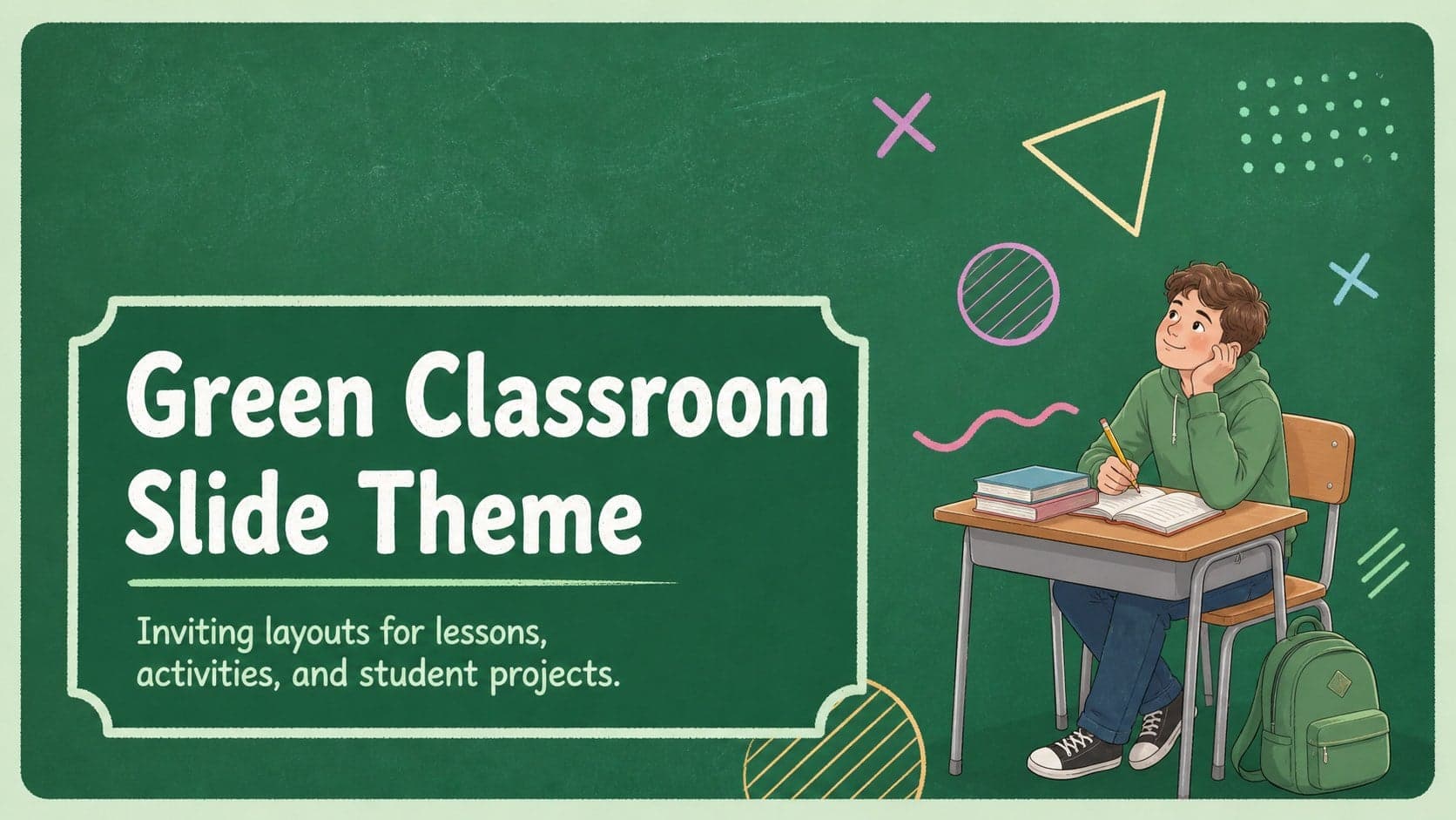Green Classroom Slide Theme preview