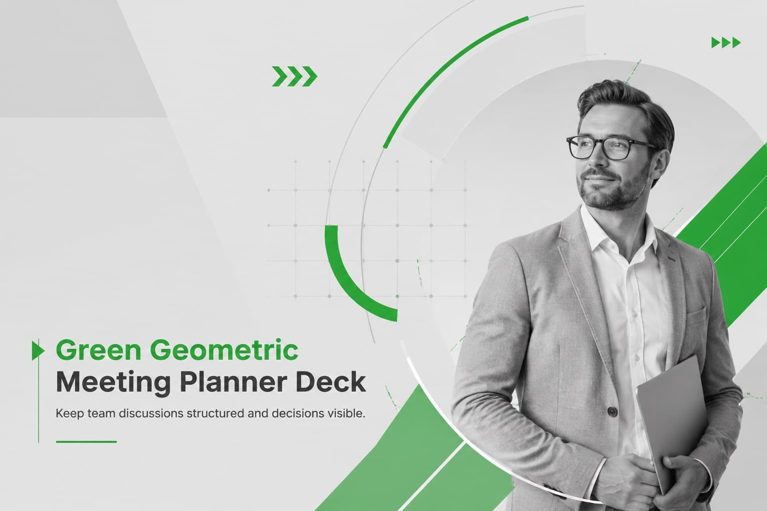 Green Geometric Meeting Planner Deck preview