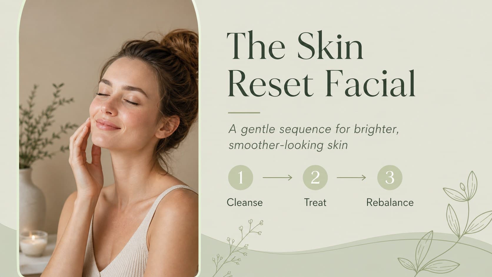 Feature slide highlighting a signature facial treatment for a skincare service presentation.
