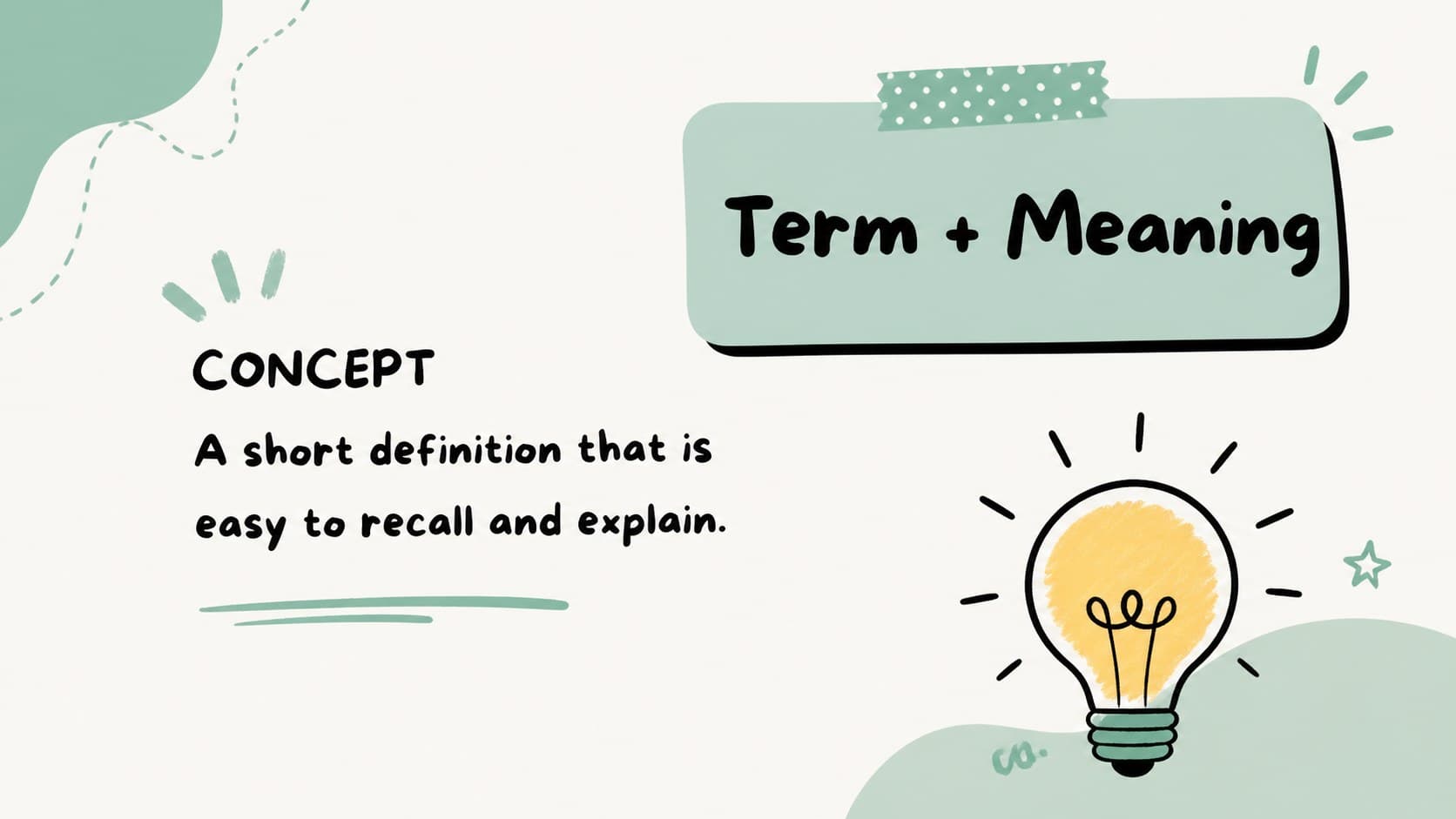 Definition flashcard slide with a bold term and concise explanation for student revision.