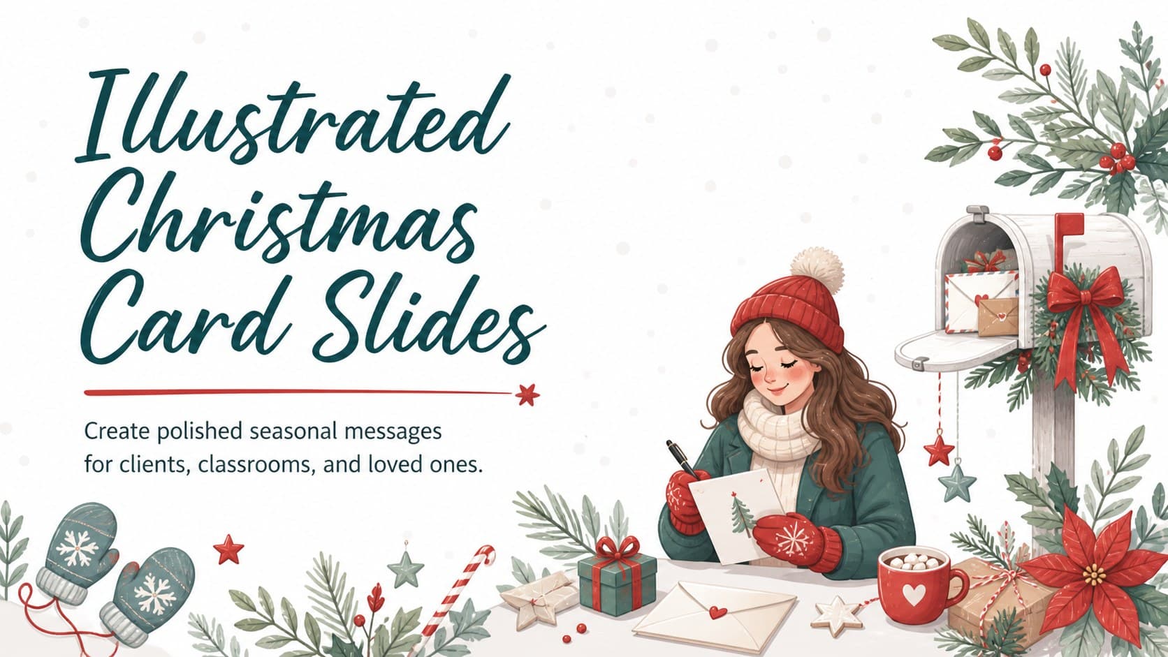 Illustrated Christmas Card Slides preview