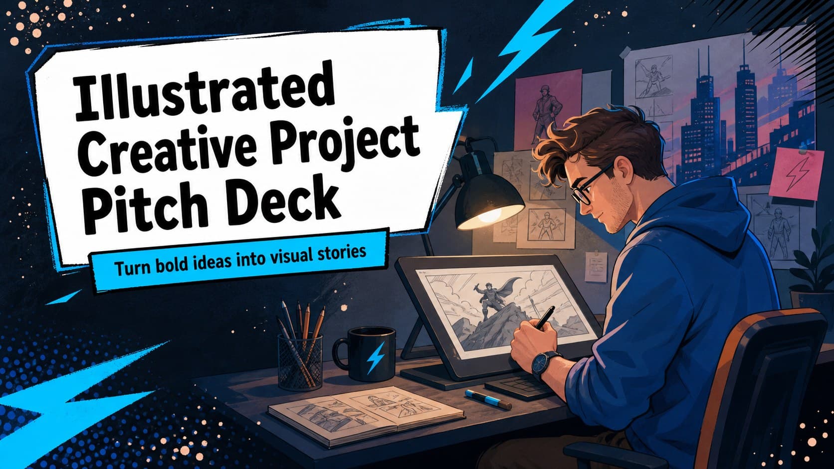 Illustrated Creative Project Pitch Deck preview