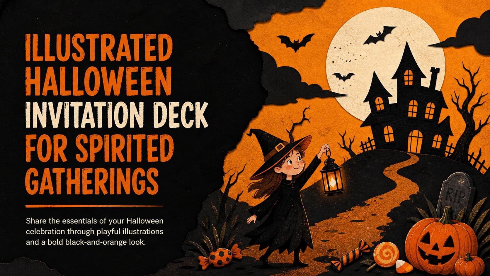 Illustrated Halloween Invitation Deck for Spirited Gatherings preview