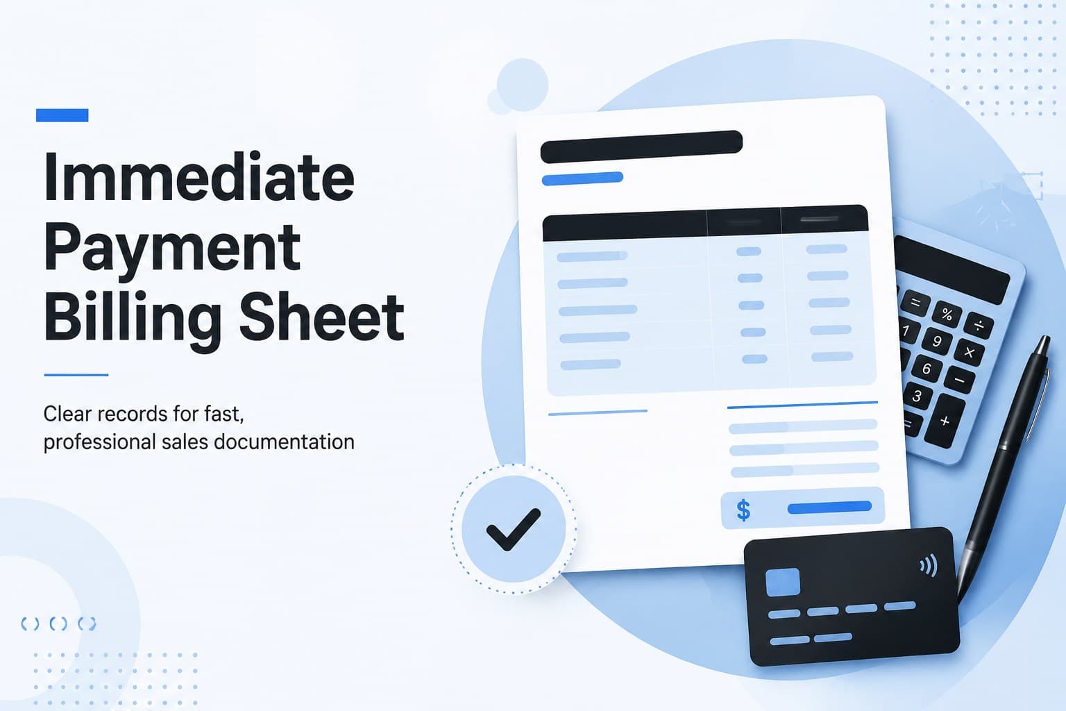 Immediate Payment Billing Sheet preview