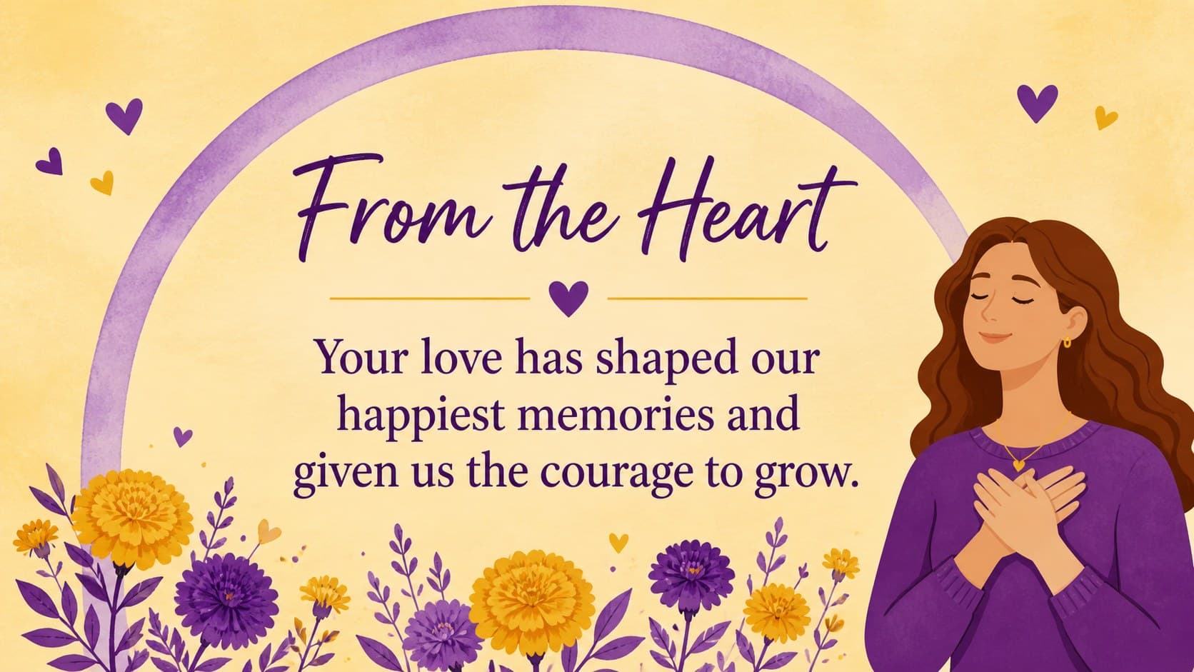 Editable mom tribute slideshow page featuring a heartfelt gratitude quotation.