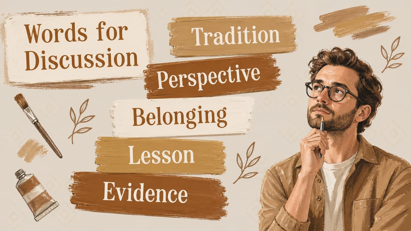 Vocabulary slide highlighting key words students can use during a folklore discussion.