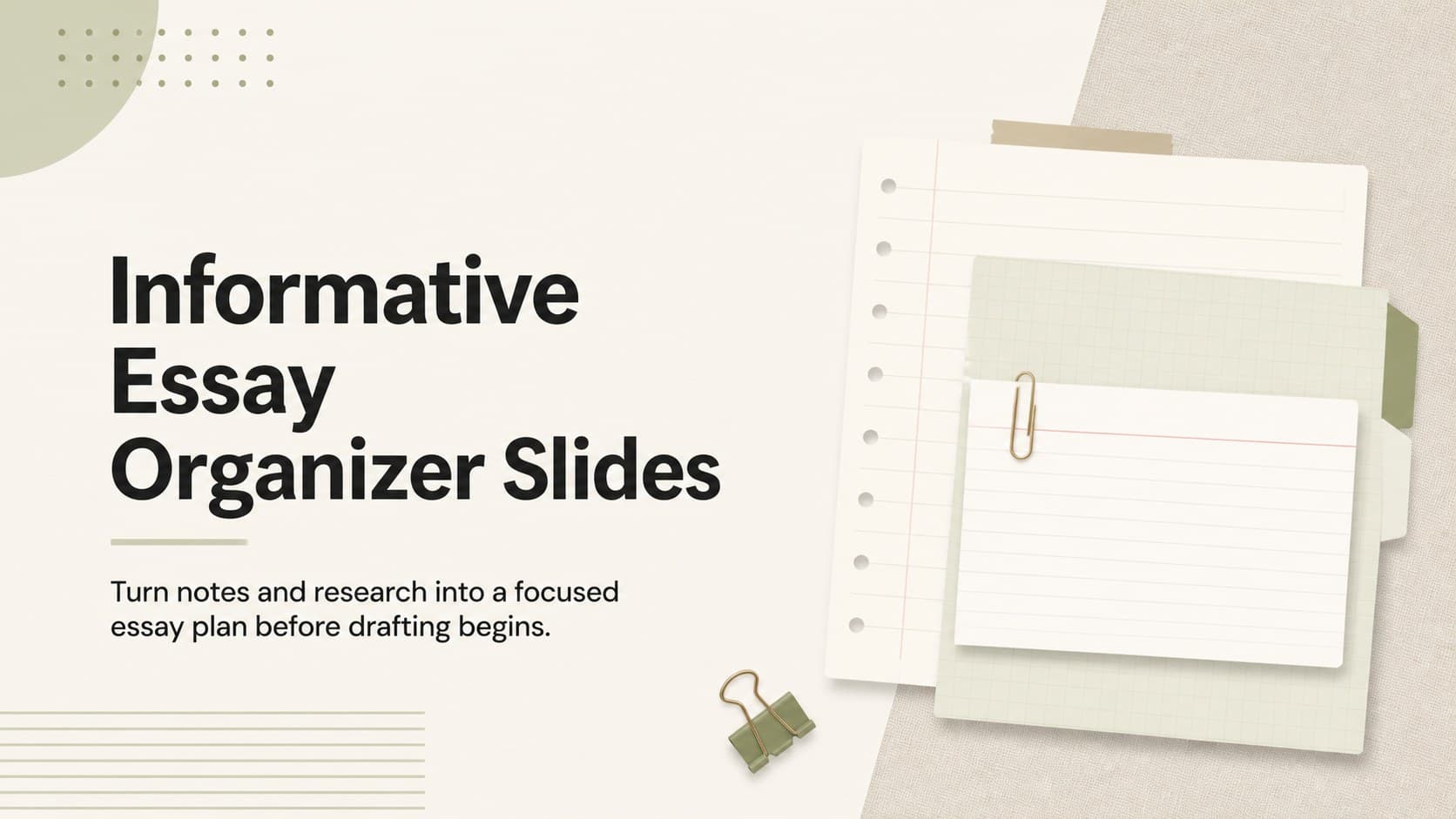 Informative Essay Organizer Slides preview