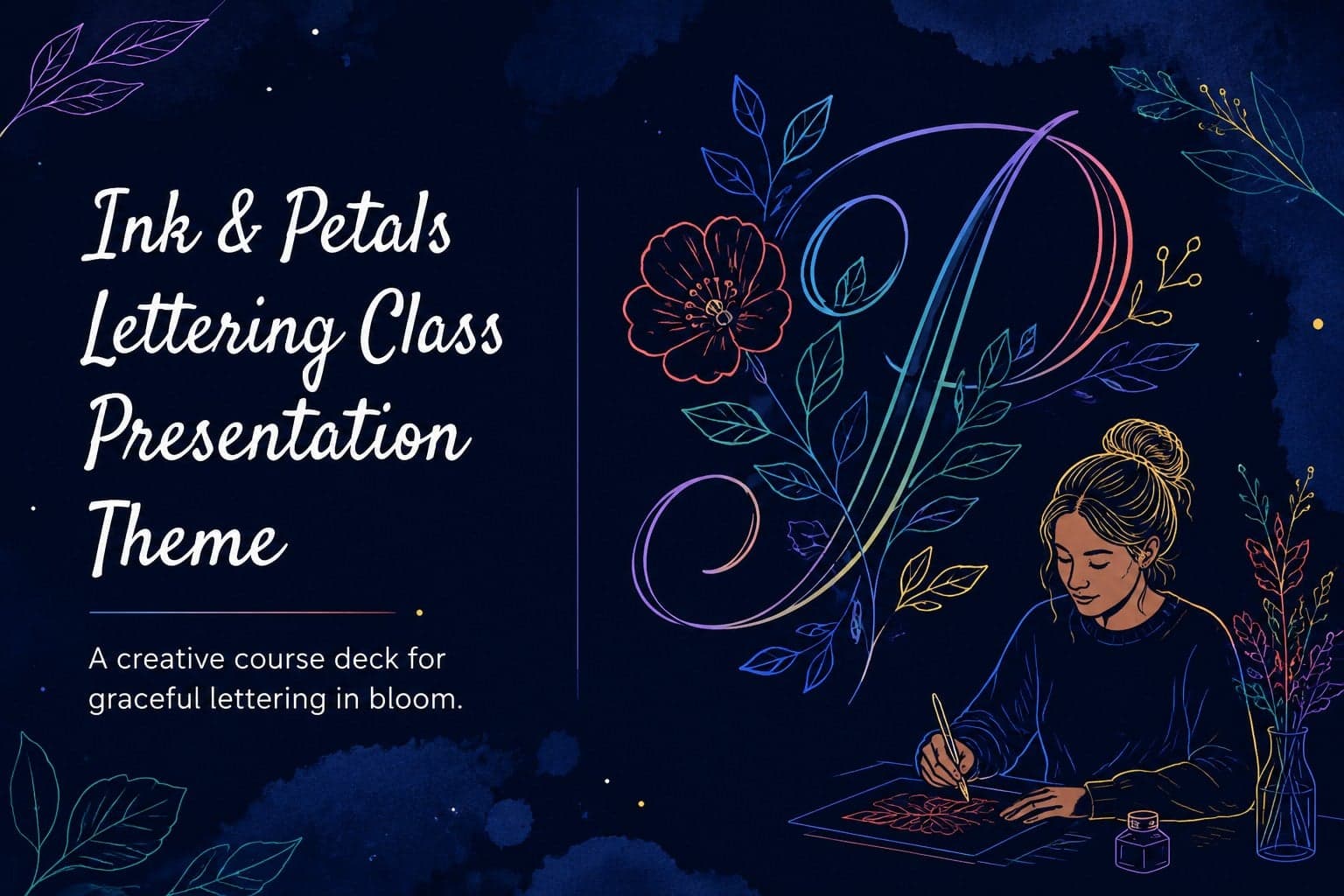 Ink & Petals Lettering Class Presentation Theme preview