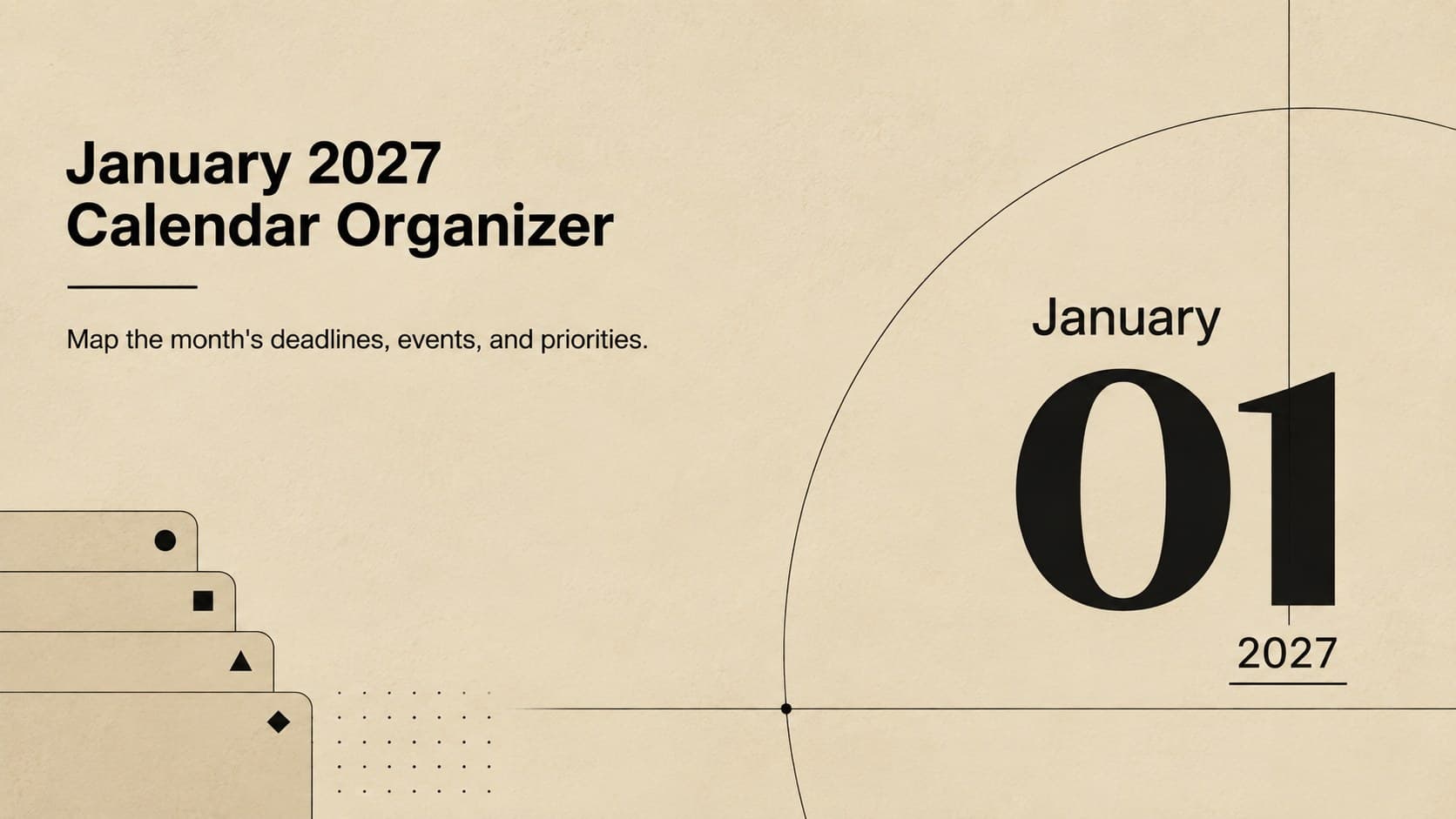 January 2027 Calendar Organizer preview